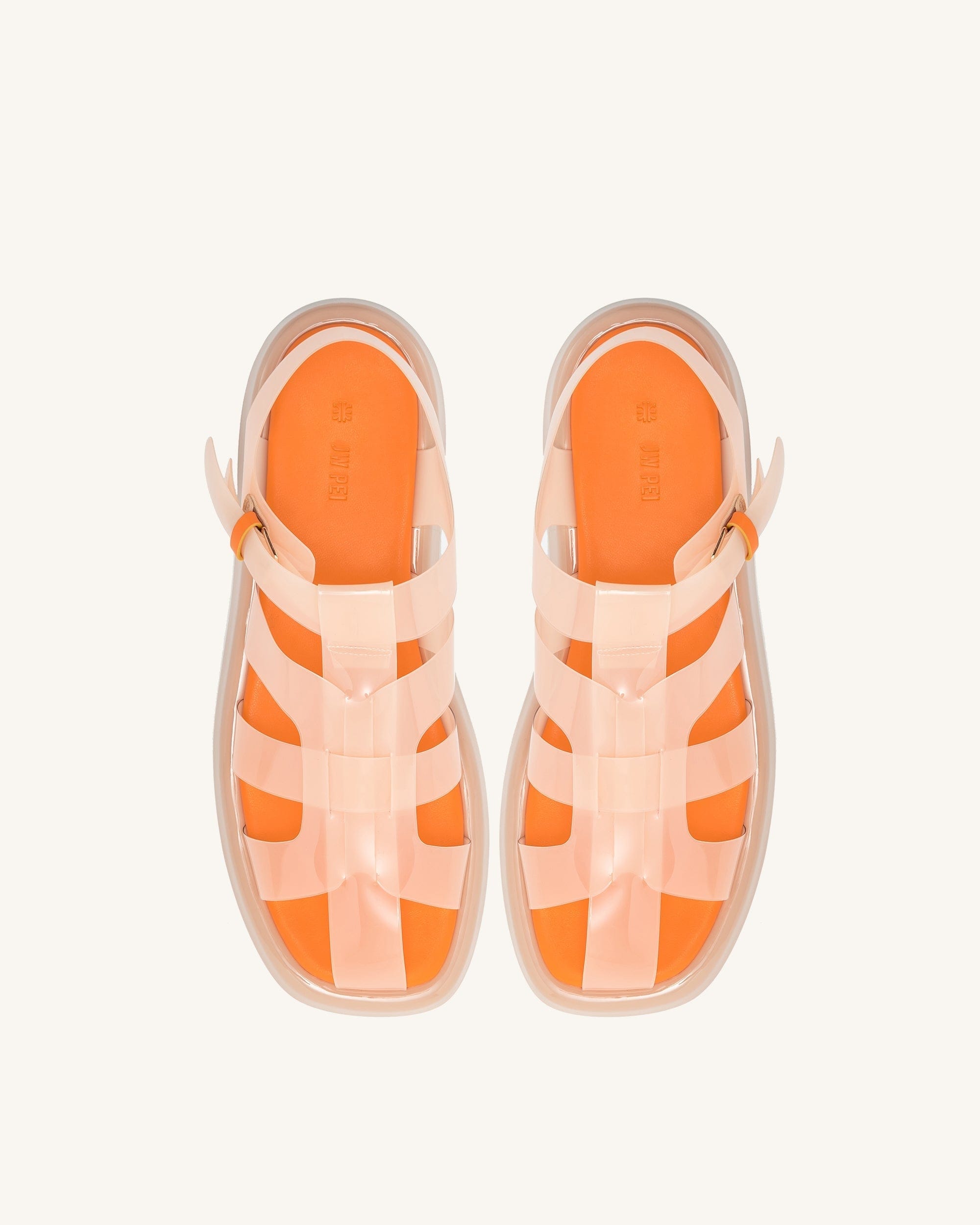 Jw Pei Piper Platform Sandal Beige & Orange