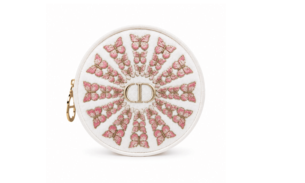 Dior butterfly embroidered pouch