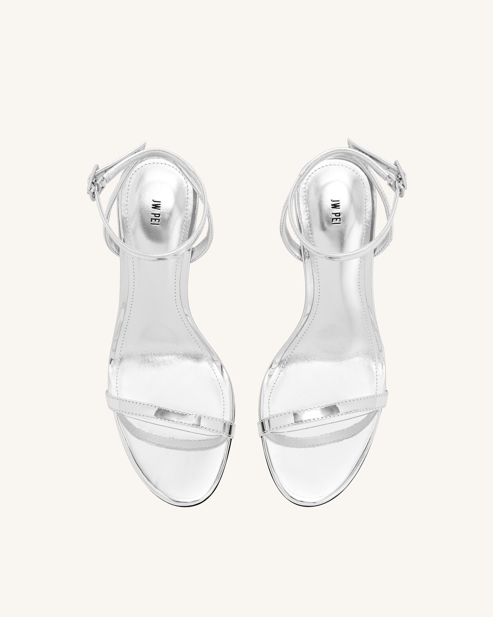 Jw Pei Alivia Gold Metal Heel Sandals Silver