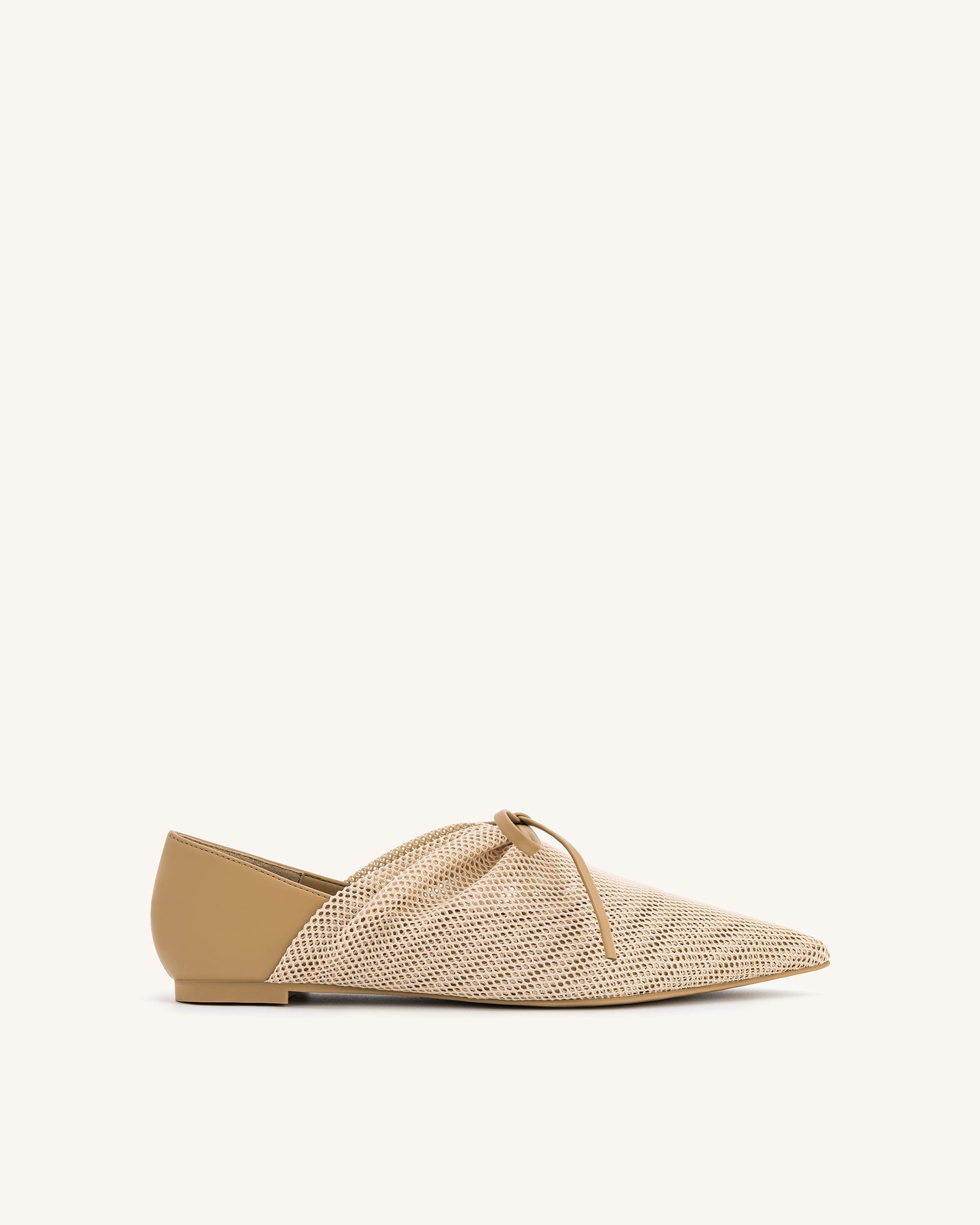 Jw Pei Reilly Fishnet Ballerina Flats Apricot