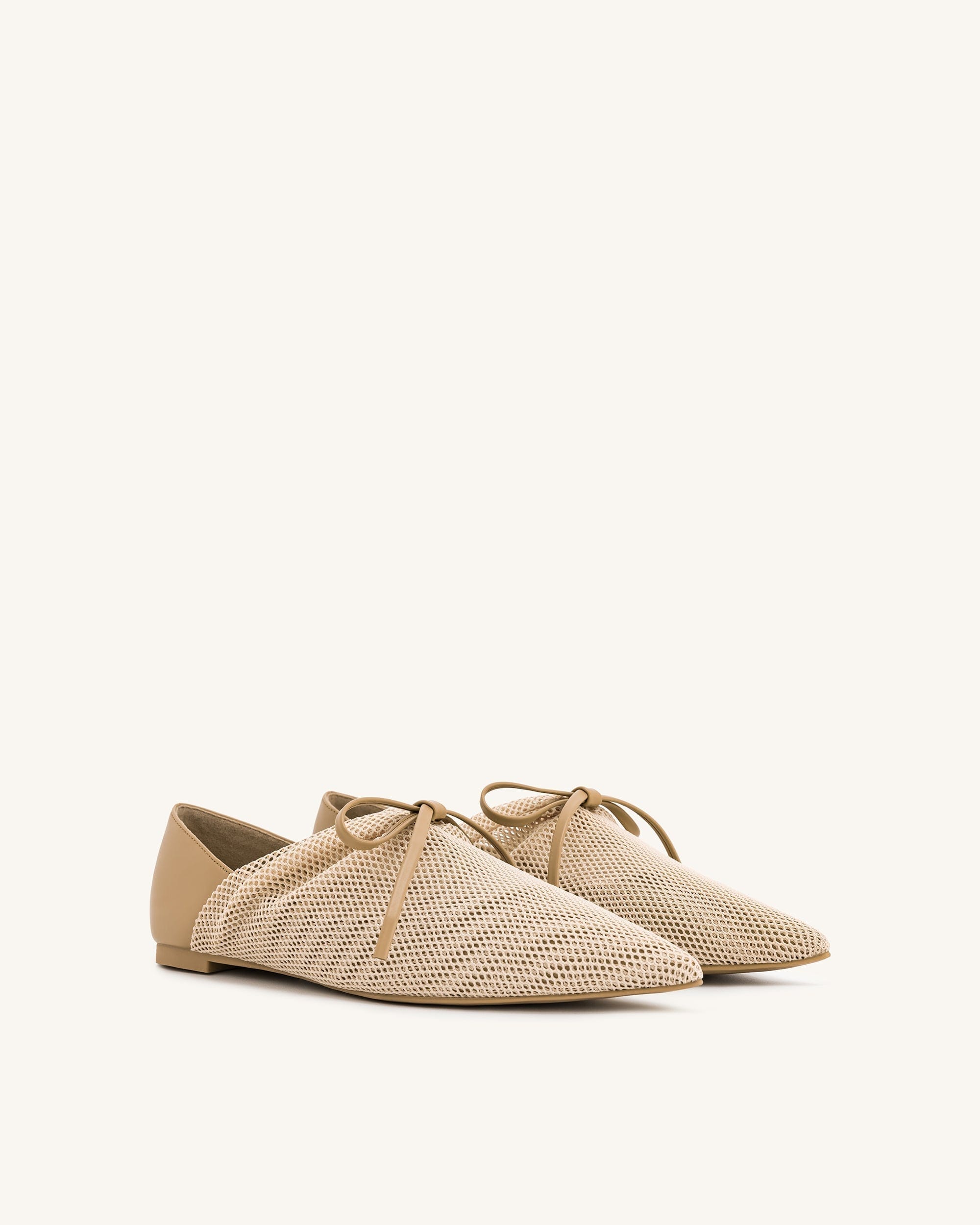 Jw Pei Reilly Fishnet Ballerina Flats Apricot