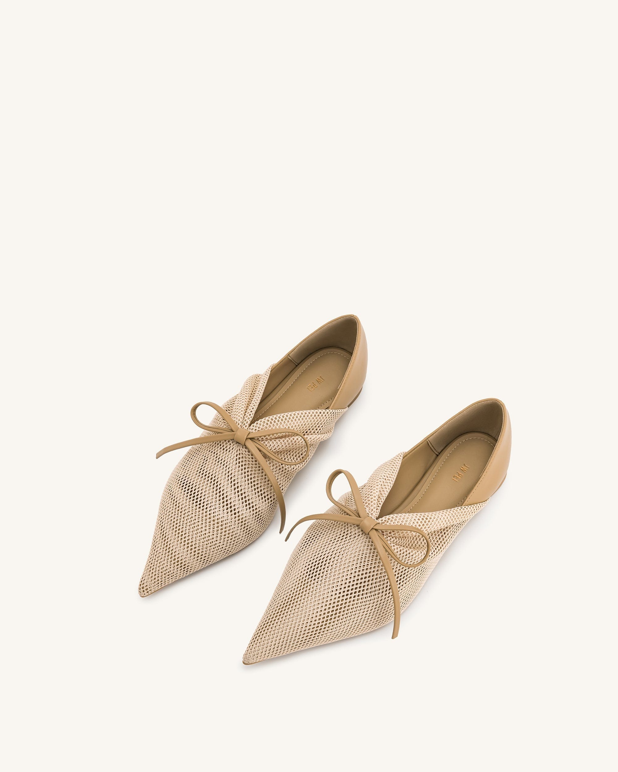 Jw Pei Reilly Fishnet Ballerina Flats Apricot