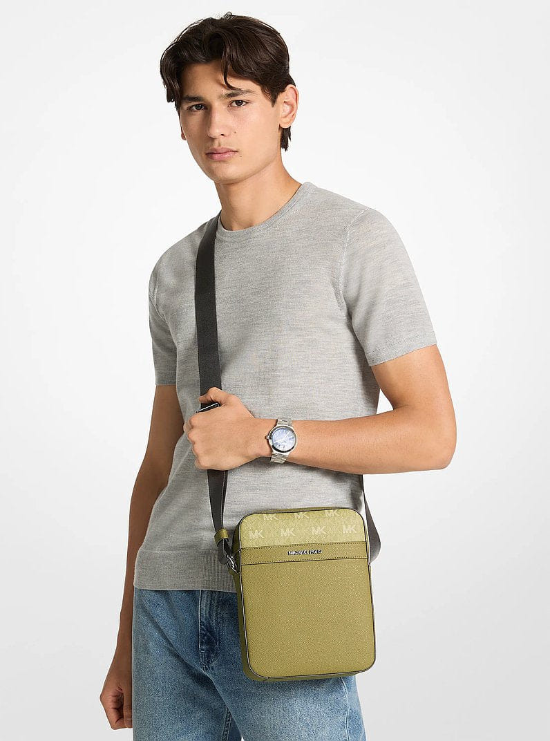 Michael Kors Cooper Signature Logo Flight Bag Oregano