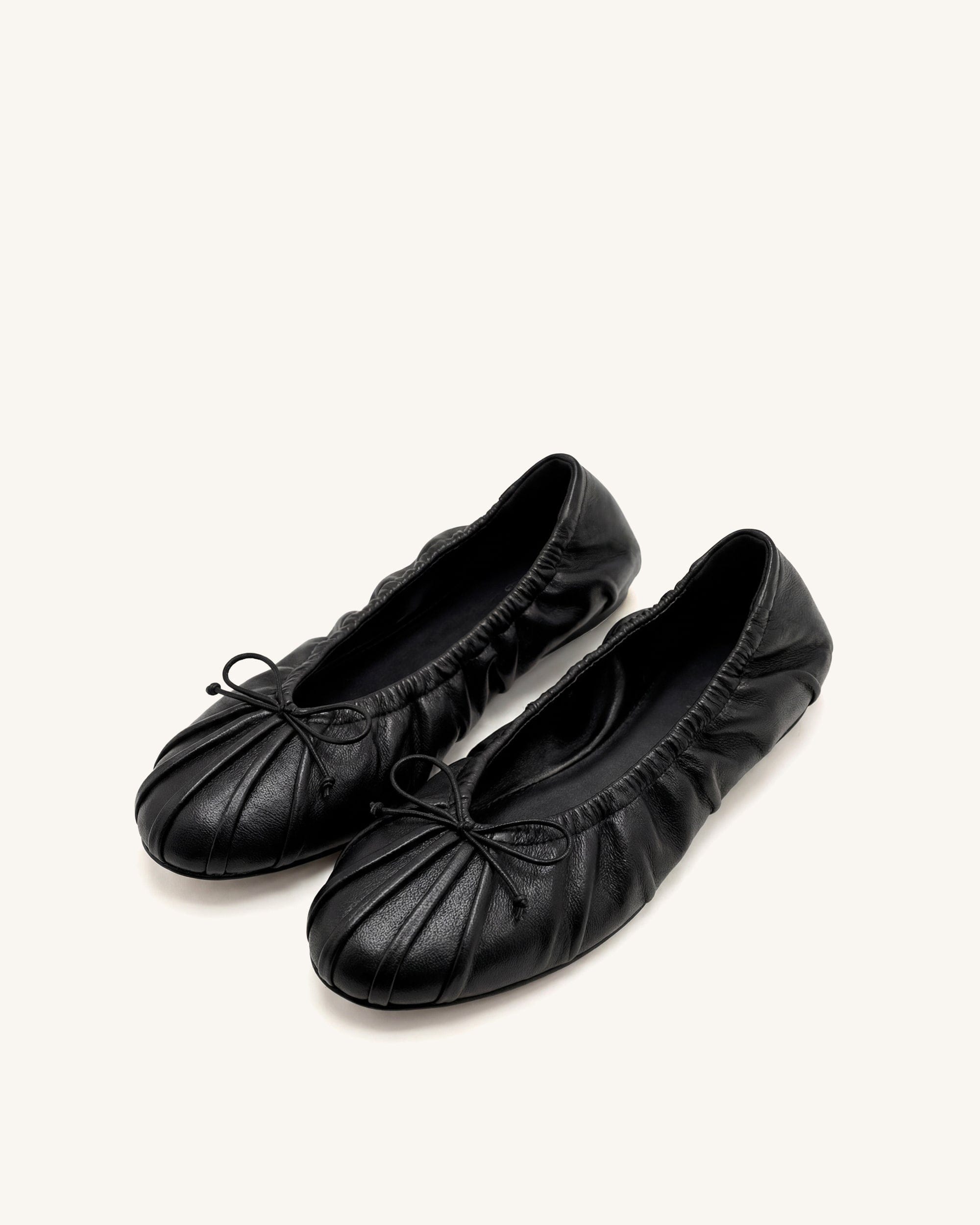 Jw Pei Solenne Ruched Drawstring Ballet Flats Black