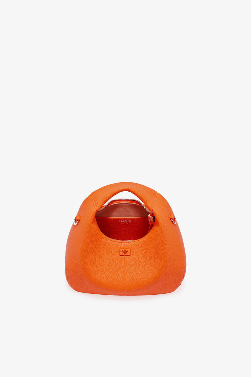 Ganni Russet Orange Mini Hobo Bag
