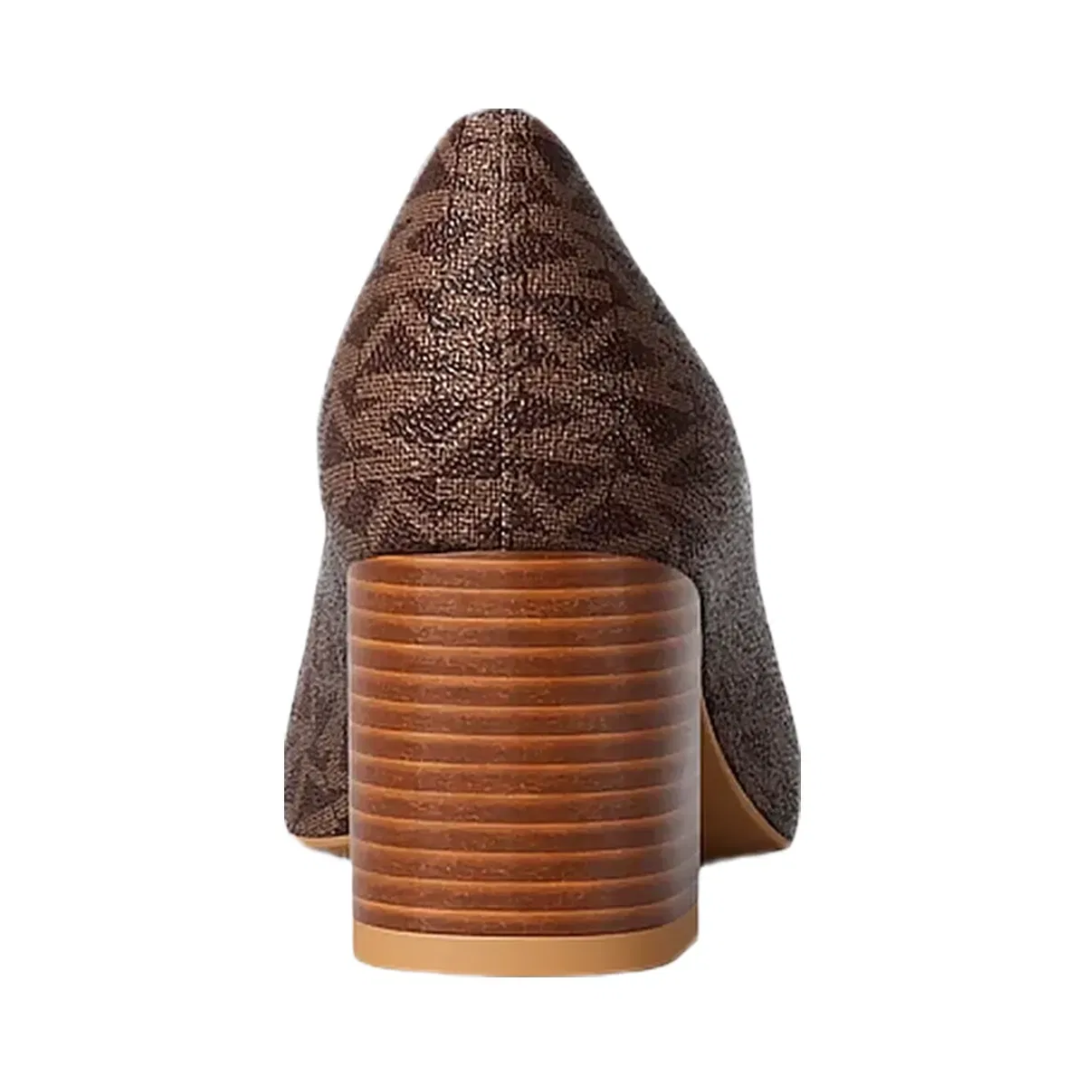 Michael Kors Dori Signature Logo Block Heel Pump BROWN MULTI