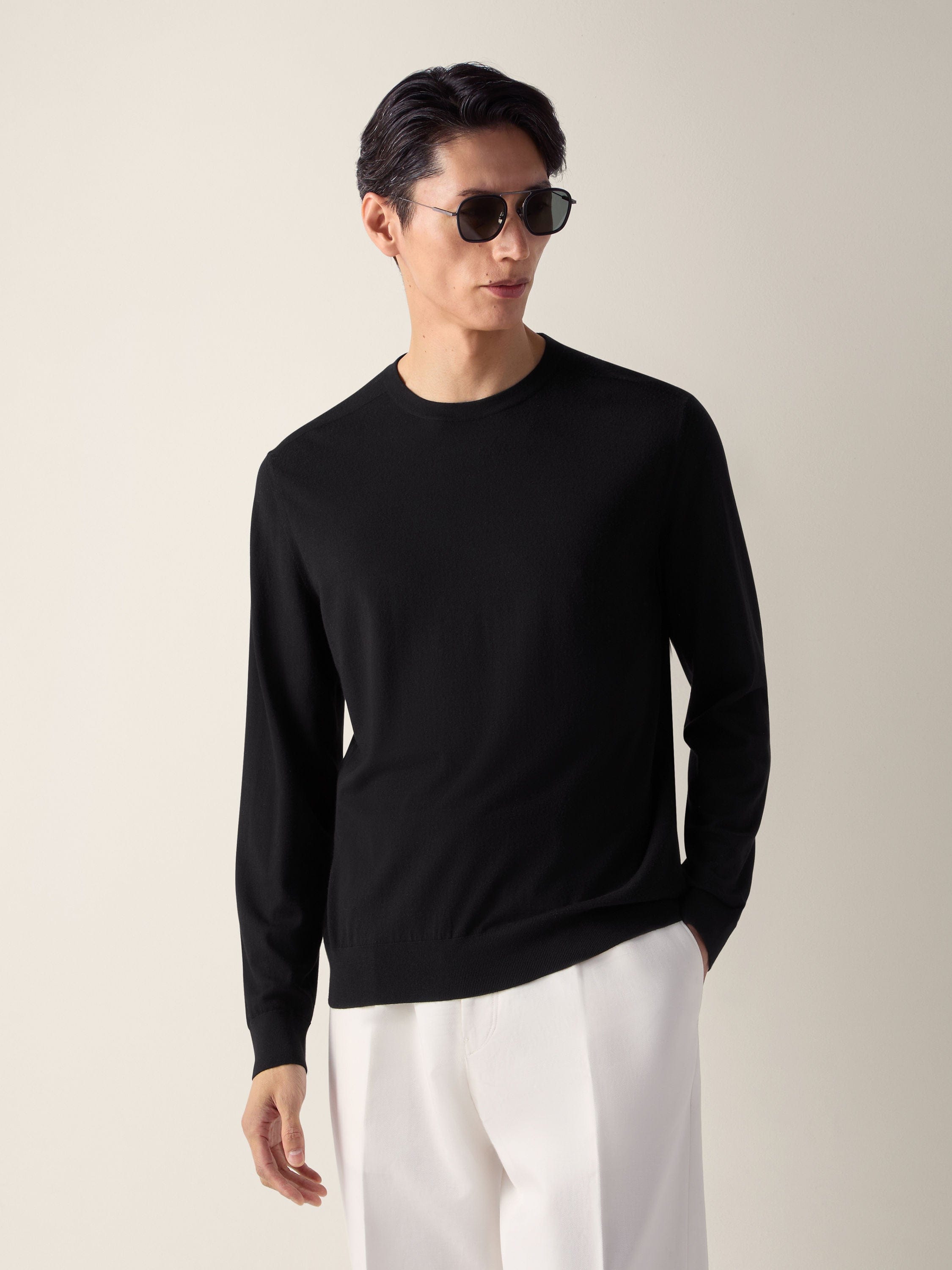 Zegna Black Vellus Aureum Crewneck