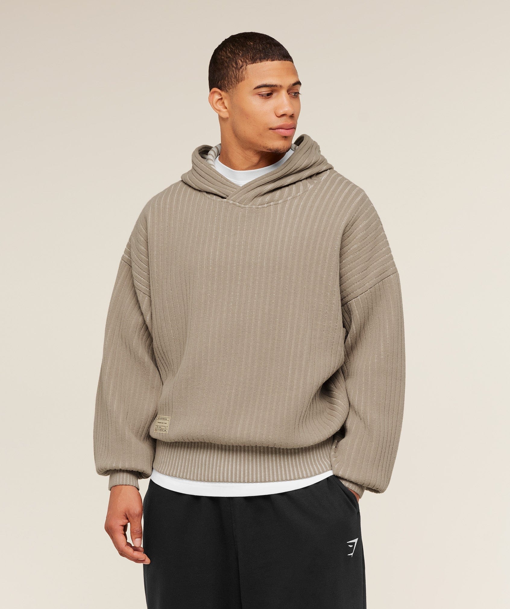 Gymshark Gymshark X Saalt Studios Knitted Hoodie Cement Brown