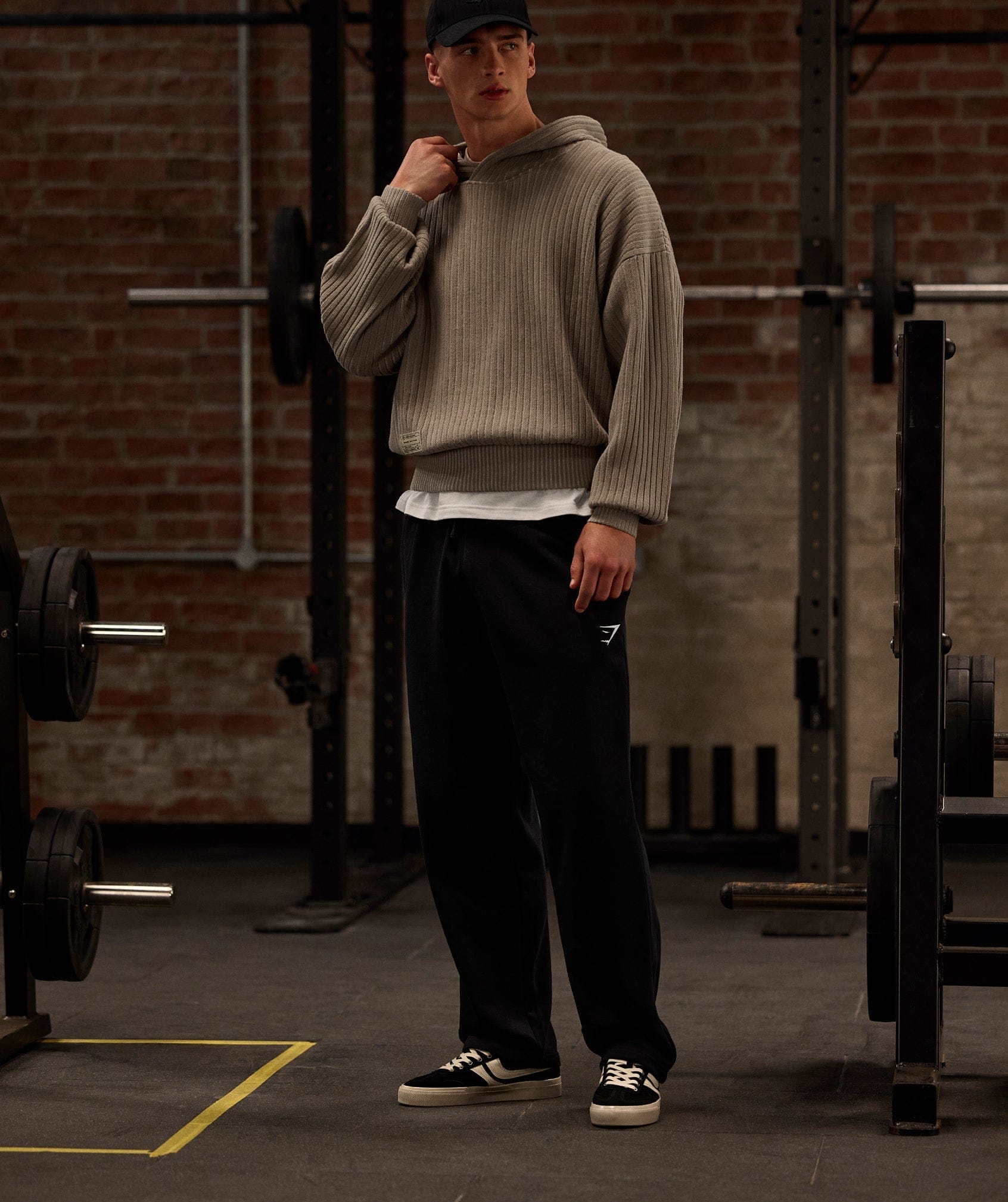 Gymshark Gymshark X Saalt Studios Knitted Hoodie Cement Brown