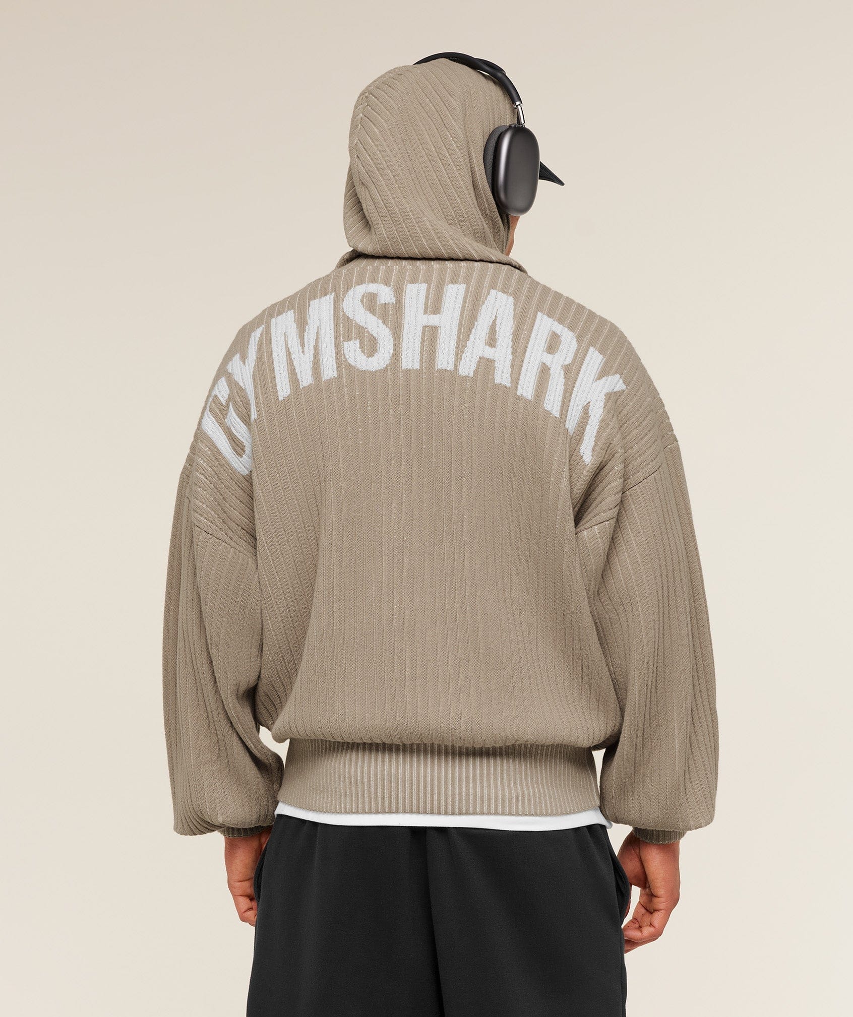 Gymshark Gymshark X Saalt Studios Knitted Hoodie Cement Brown