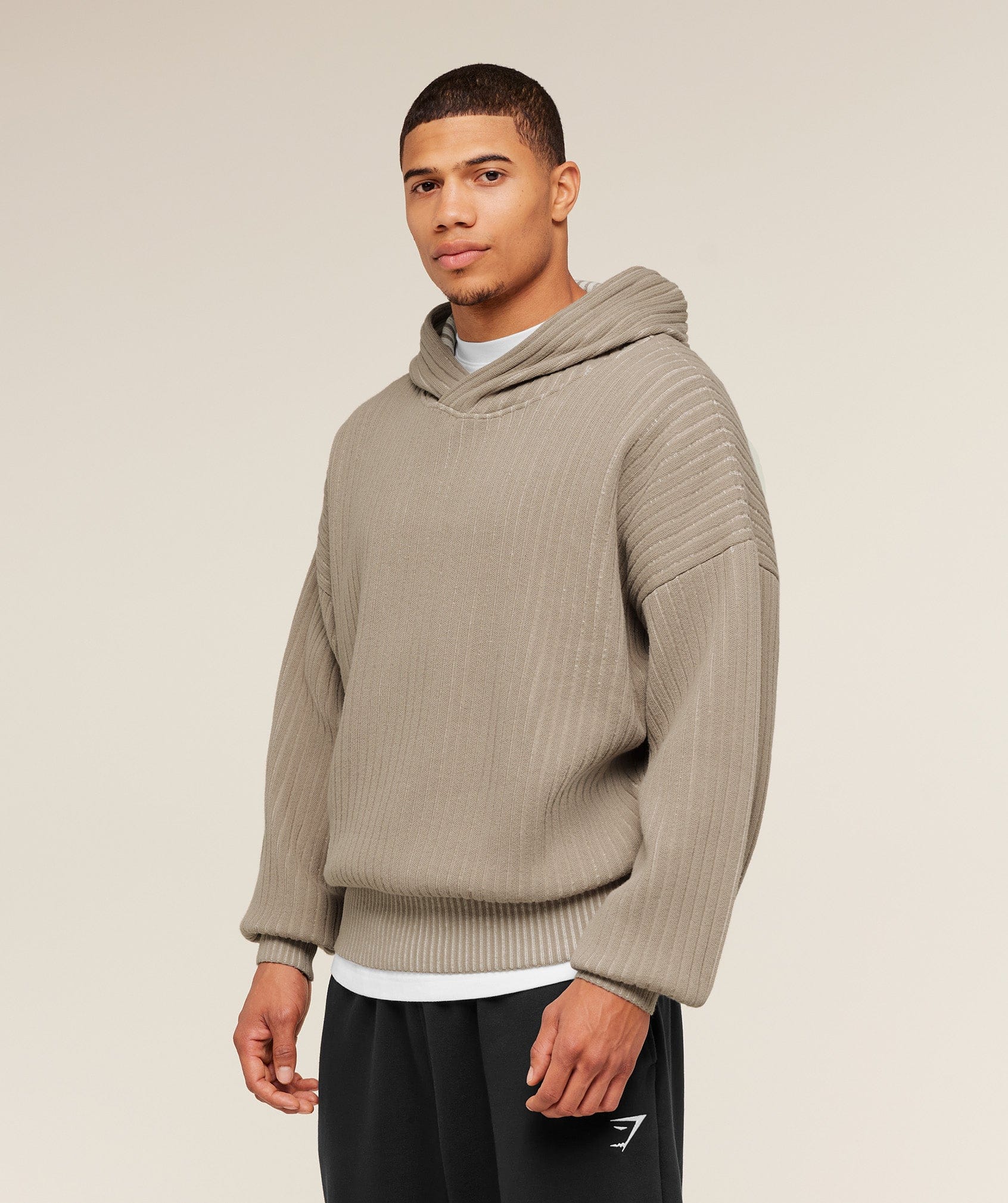 Gymshark Gymshark X Saalt Studios Knitted Hoodie Cement Brown