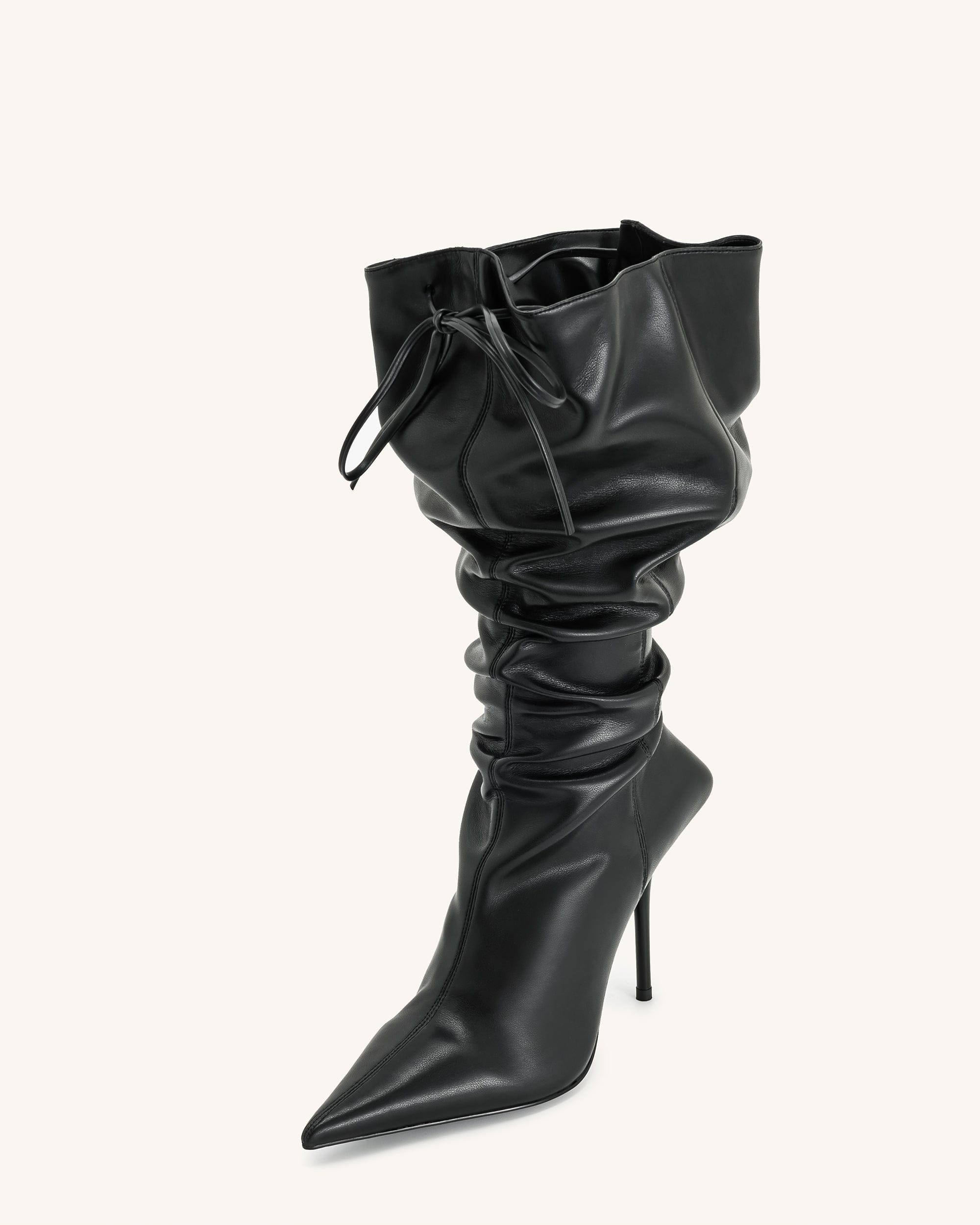 Jw Pei Olivia Leather High Heel Boots Black