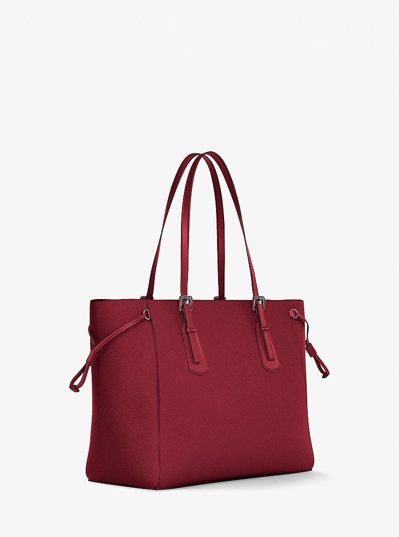 Michael Kors Voyager Large Saffiano Leather Tote Bag Maroon