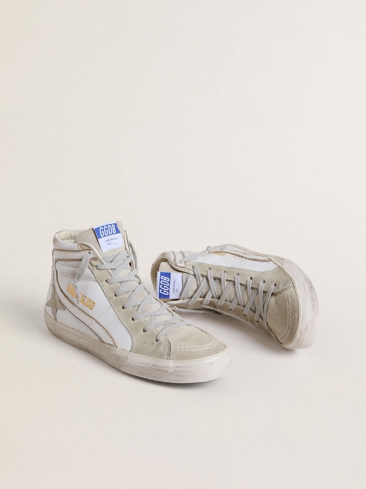 Golden Goose Mens Slide In Leather With Suede Details Mens