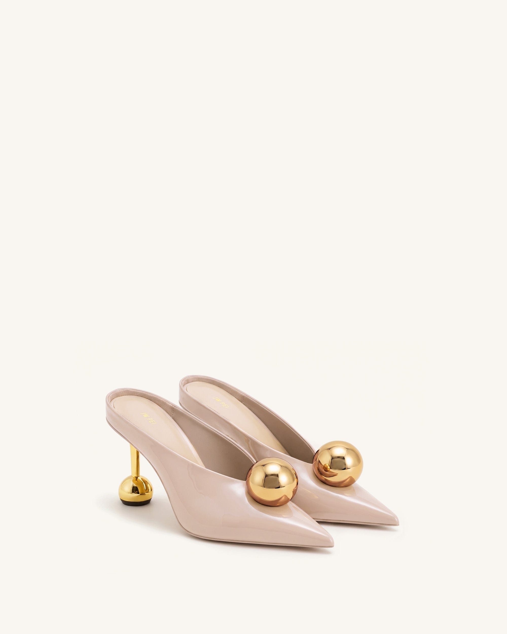 Jw Pei Sofia Angled Vamp Heel Mules Dusty Pink