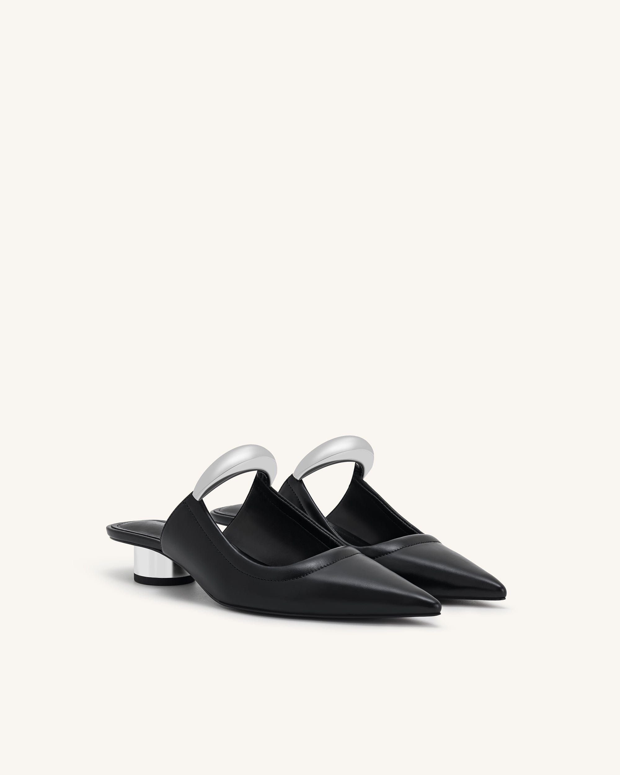 Jw Pei Helena Pierced Mules Black