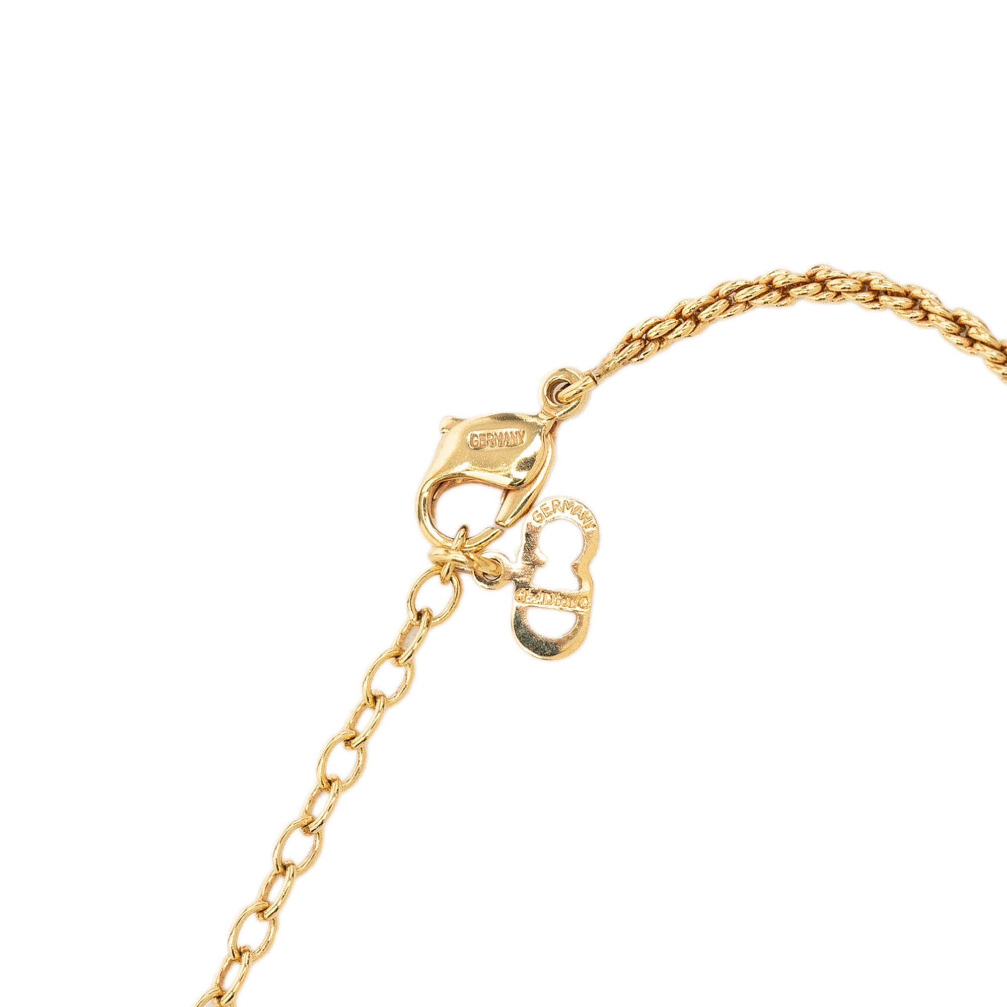 Dior Gold Plated Perfume Bottle Pendant Necklace