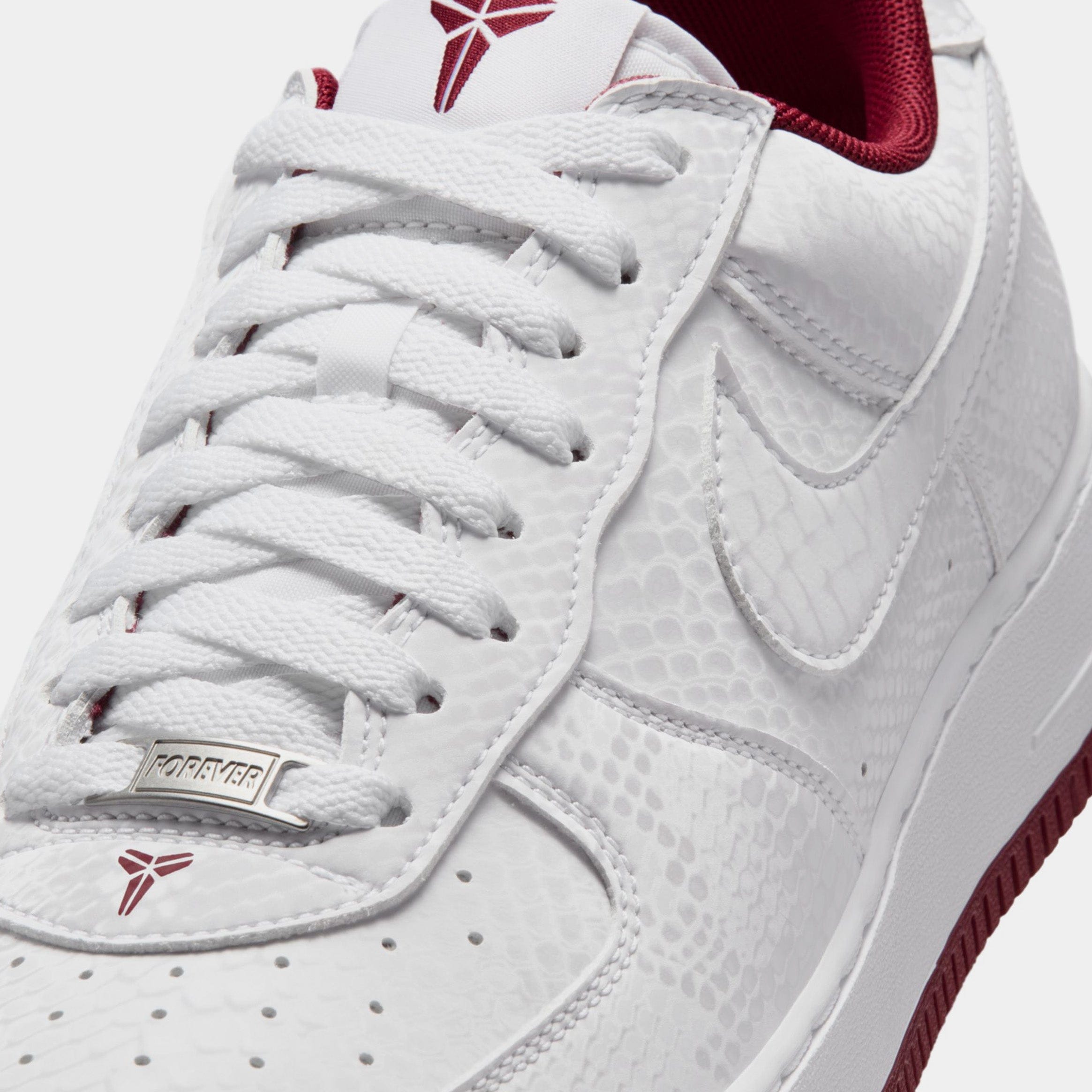 Nike Kobe Air Force 1 Lower Merion Mens Lifestyle Shoes (White/Team Red/Team Red/White)