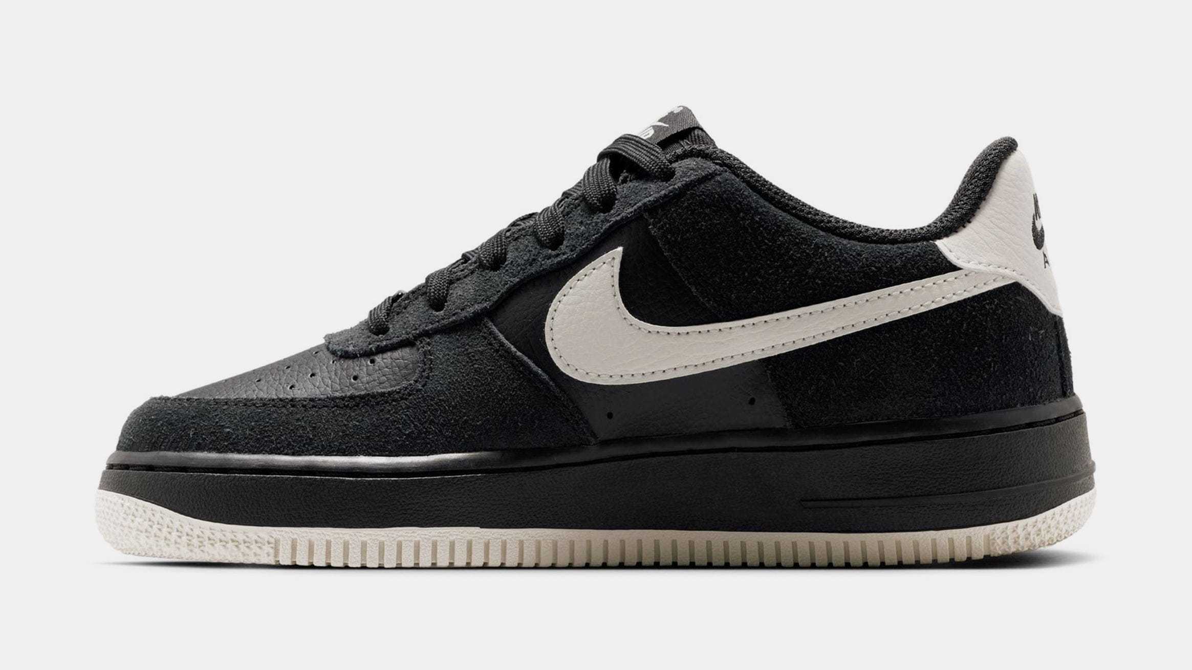 Nike Air Force 1 LV8 2 Grade School Lifestyle Shoes (Black/Light Bone)