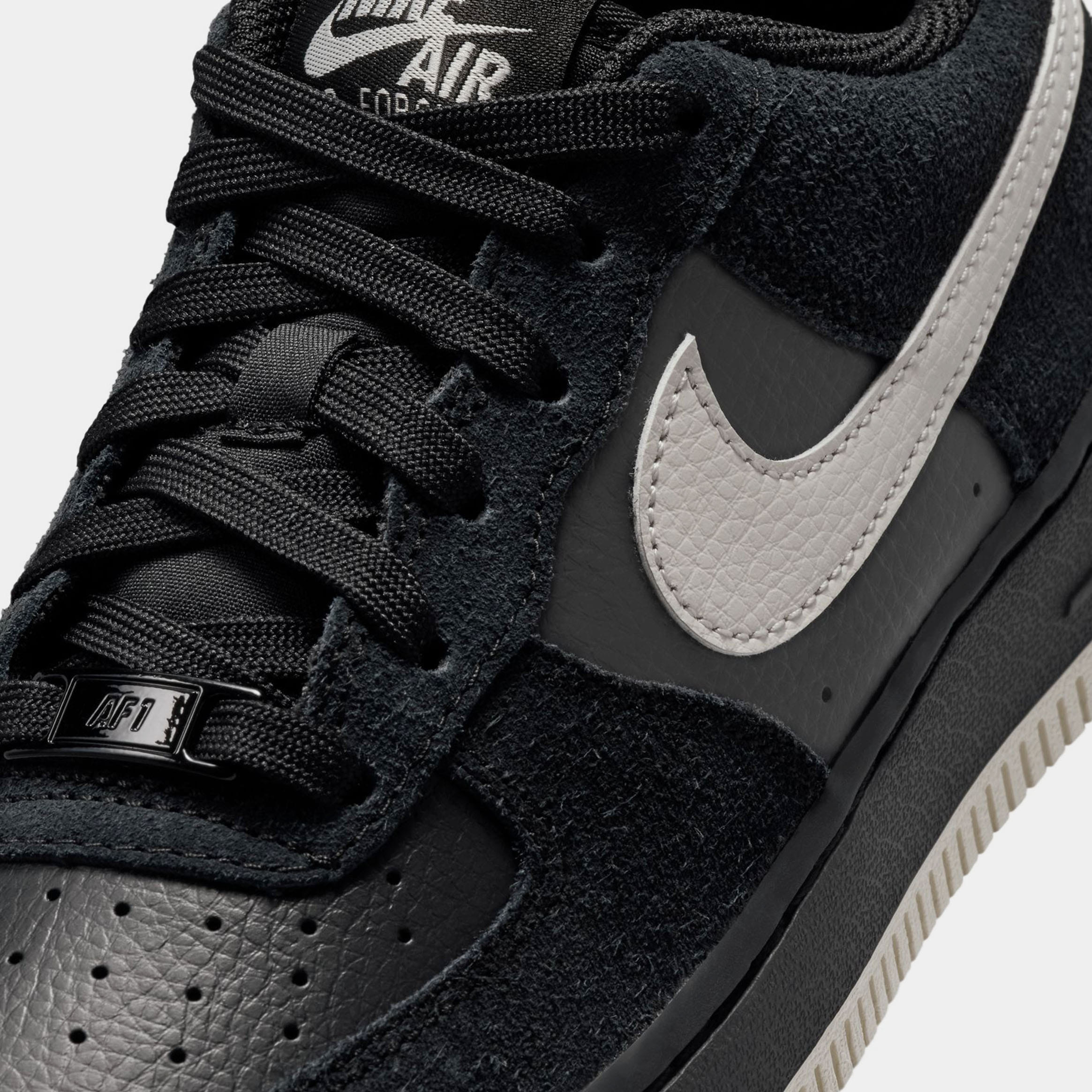 Nike Air Force 1 LV8 2 Grade School Lifestyle Shoes (Black/Light Bone)