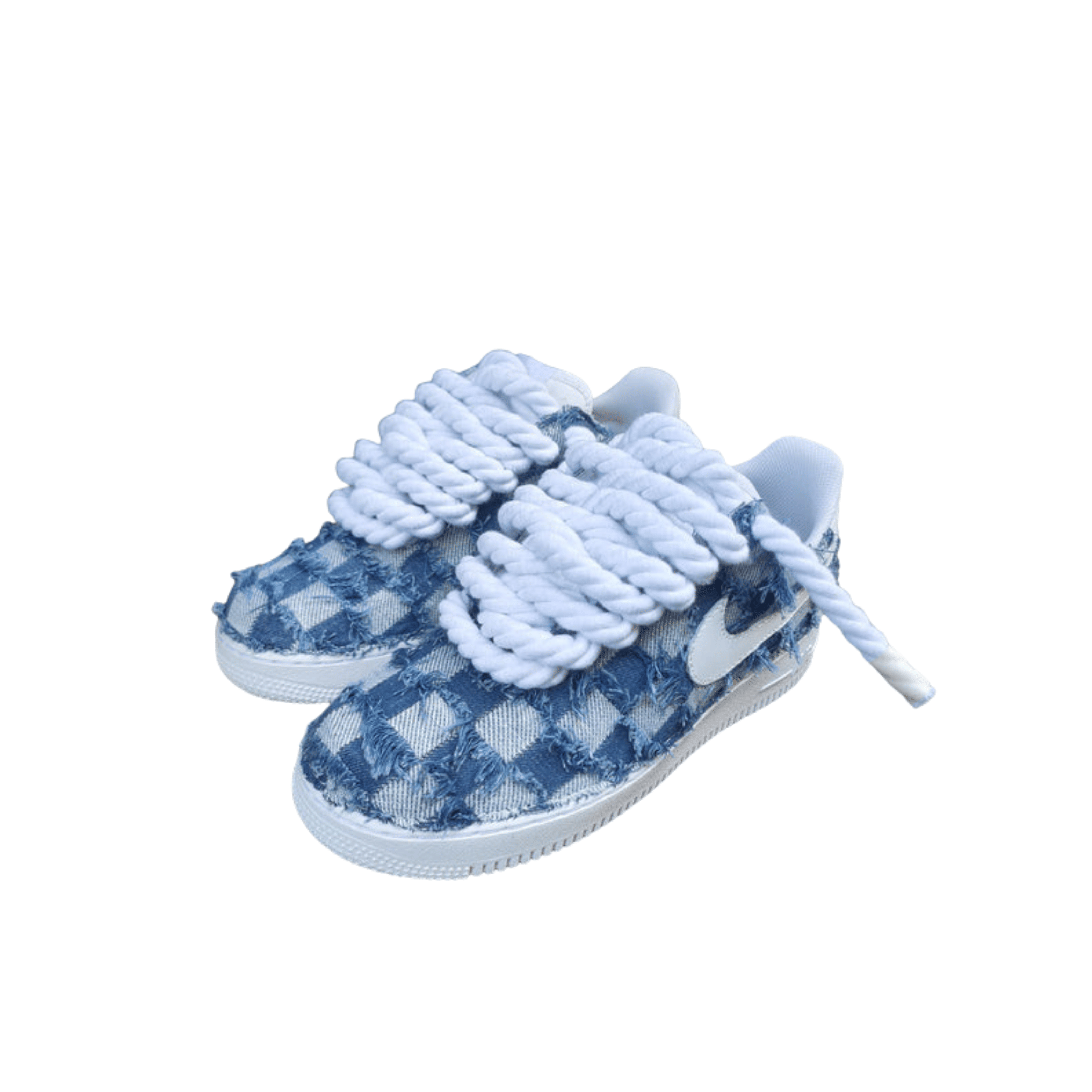 Nike Air Force 1 Rope Custom Denim Jeans Lavaggio Medio