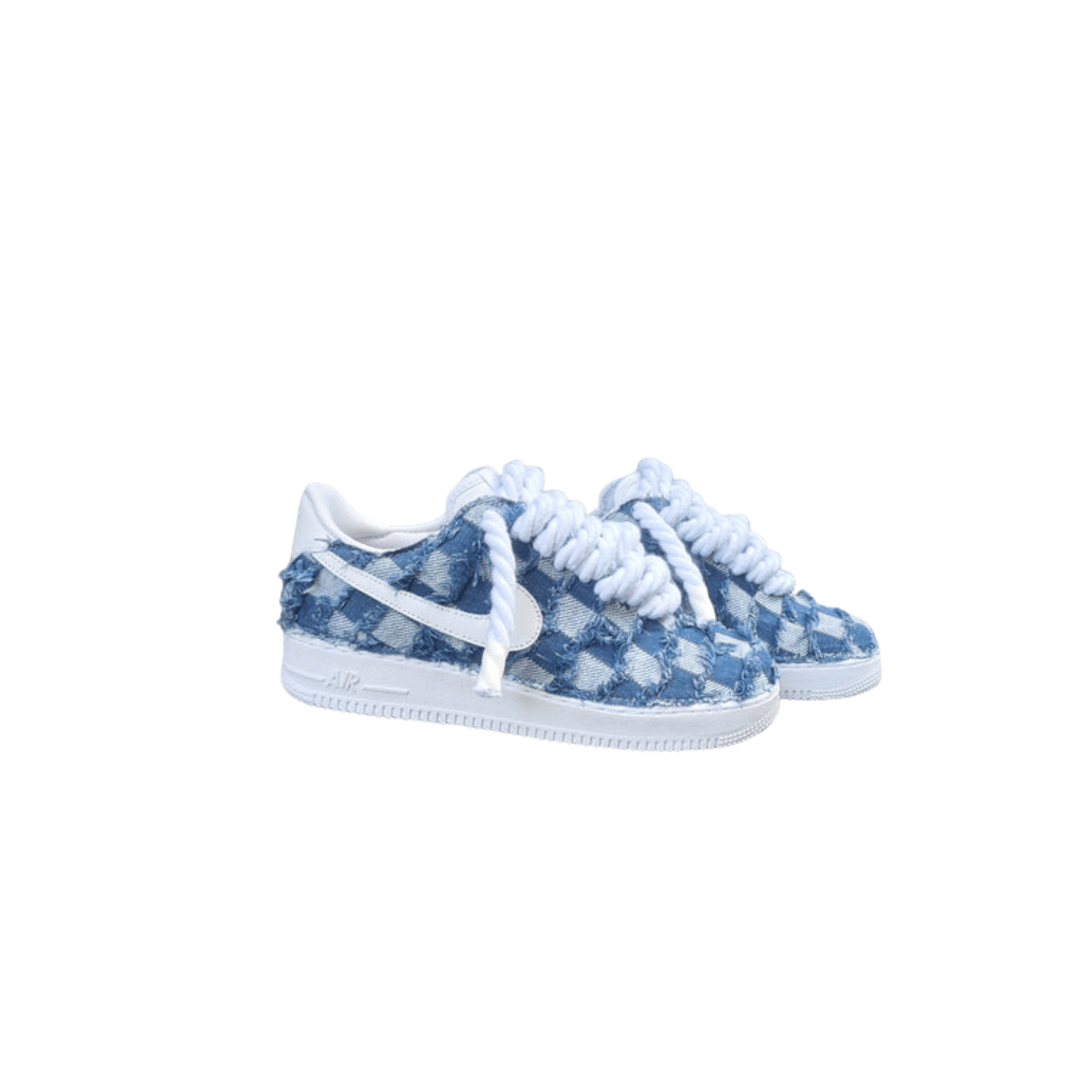 Nike Air Force 1 Rope Custom Denim Jeans Lavaggio Medio