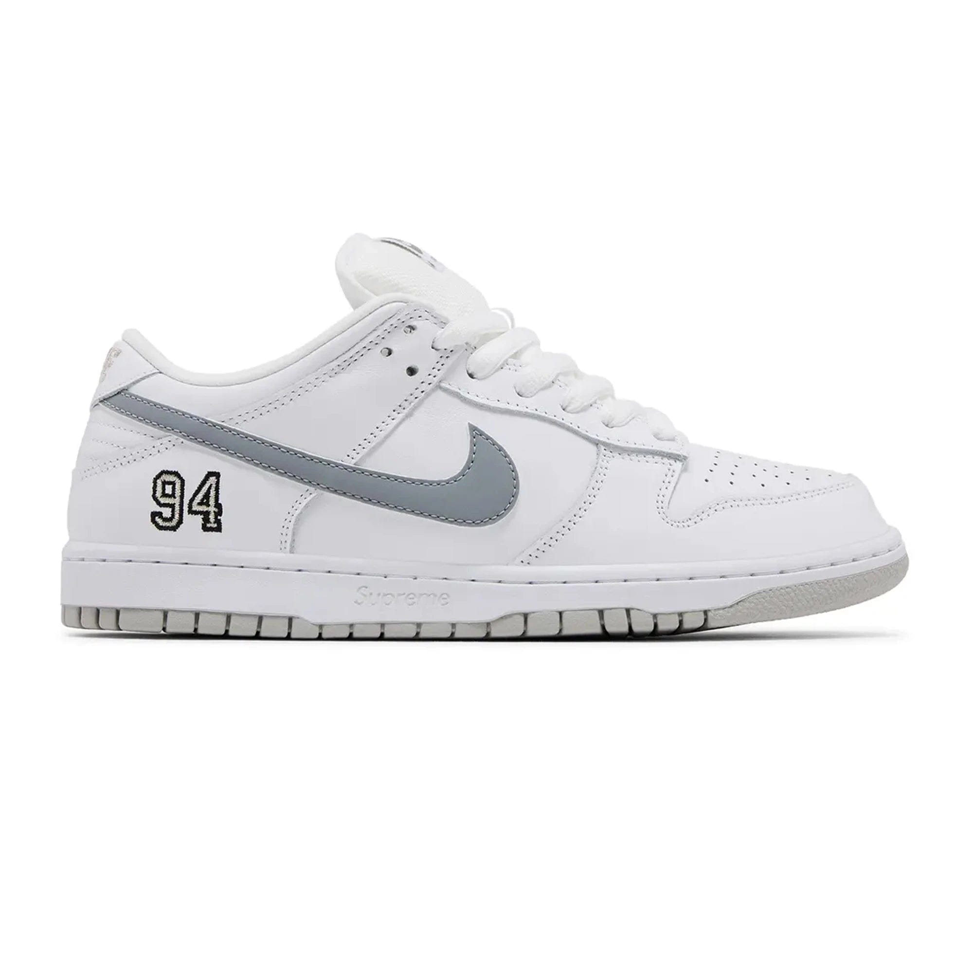 Nike SB Dunk Low Supreme 94 White Metallic Silver (2025)