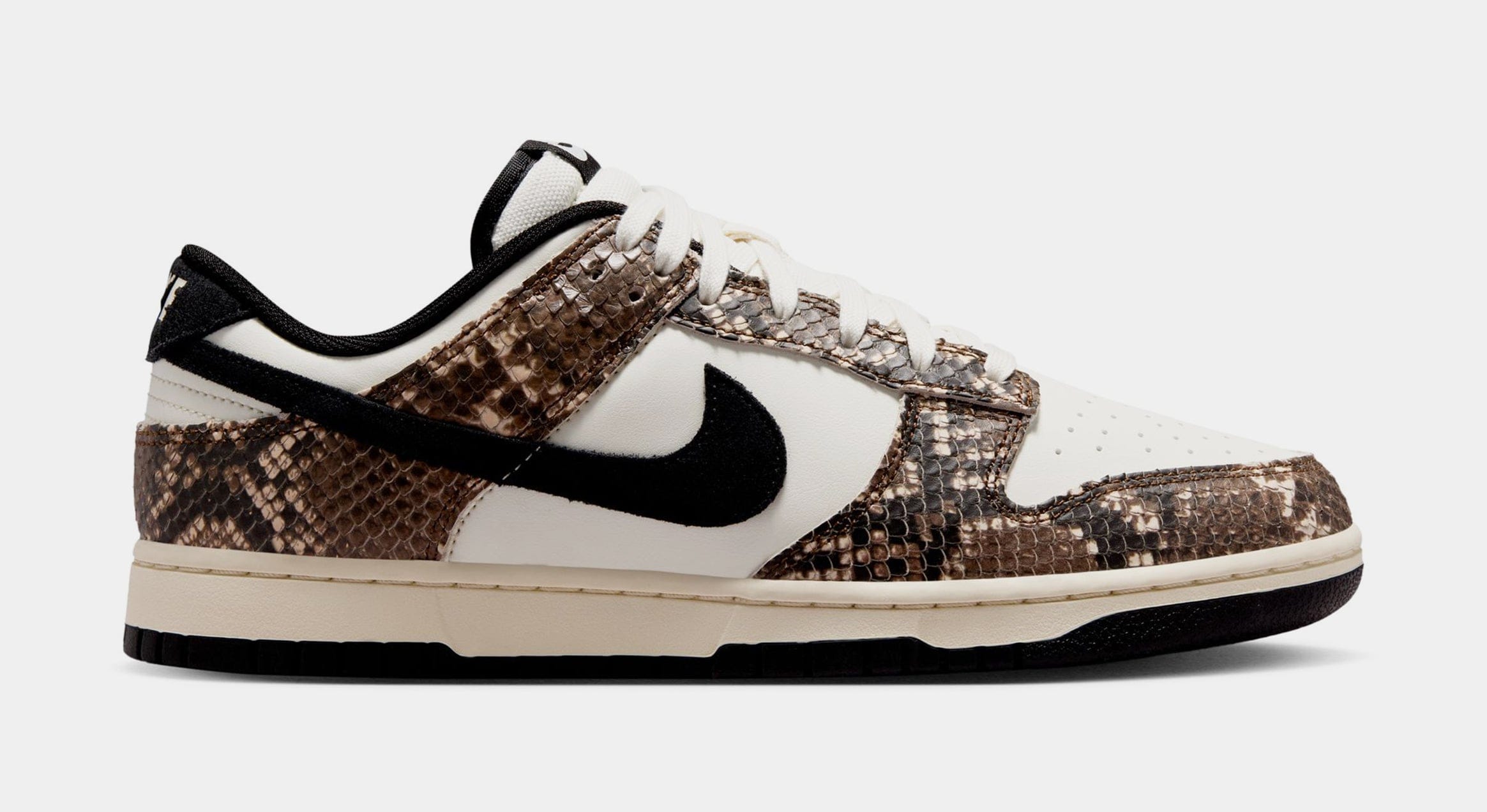Nike Dunk Low Retro Snake Mens Lifestyle Shoes (Soft Pearl/Black/Mosswood Brown/Sail)