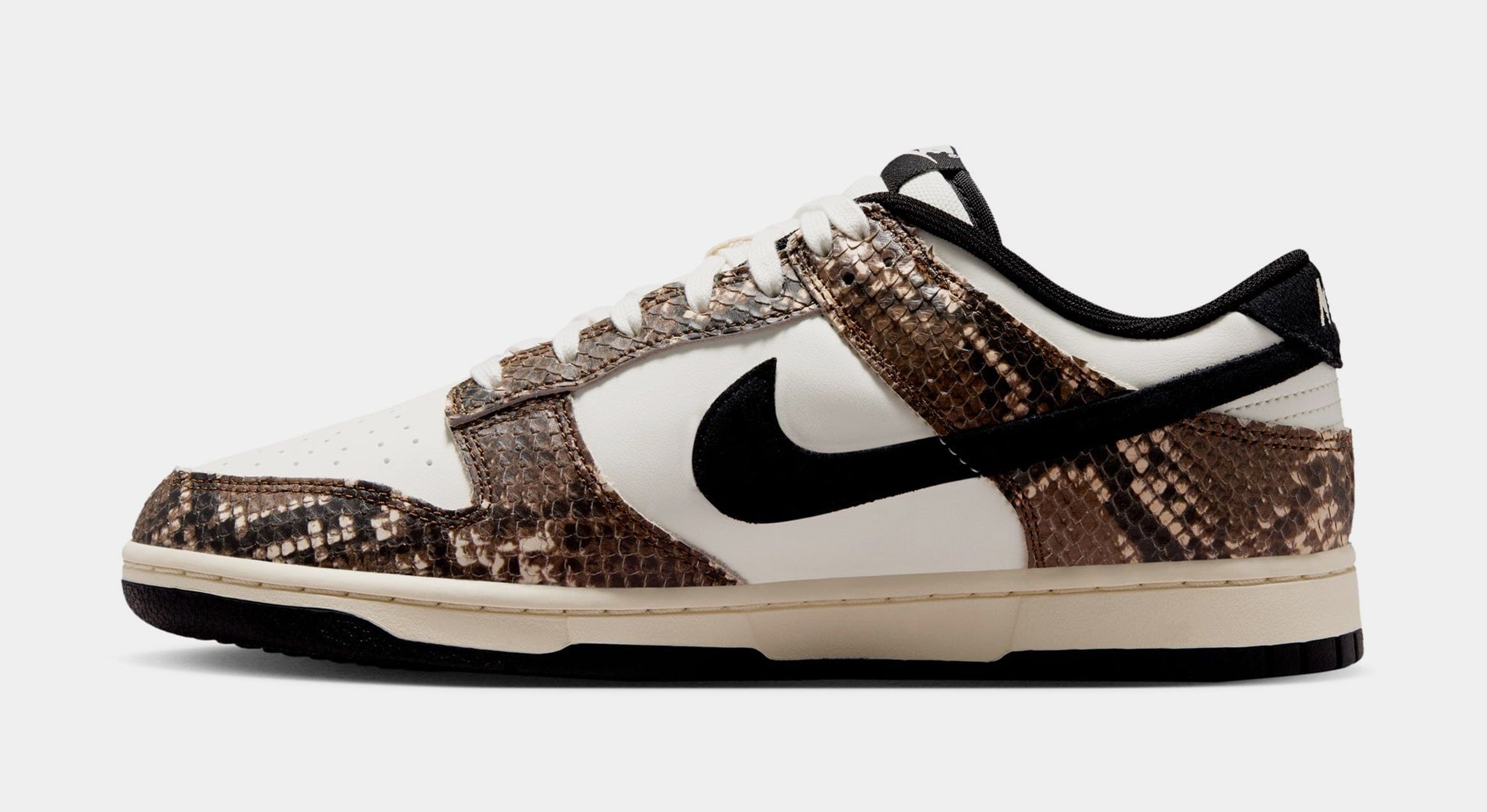 Nike Dunk Low Retro Snake Mens Lifestyle Shoes (Soft Pearl/Black/Mosswood Brown/Sail)