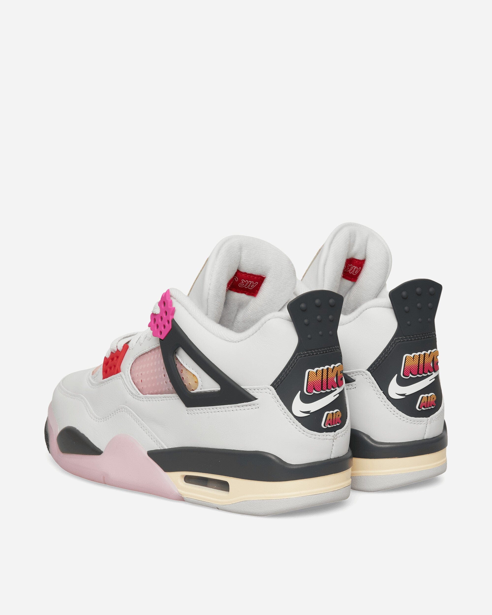 Nike Air Jordan 4 Comic Sneakers Off White / Fire Pink