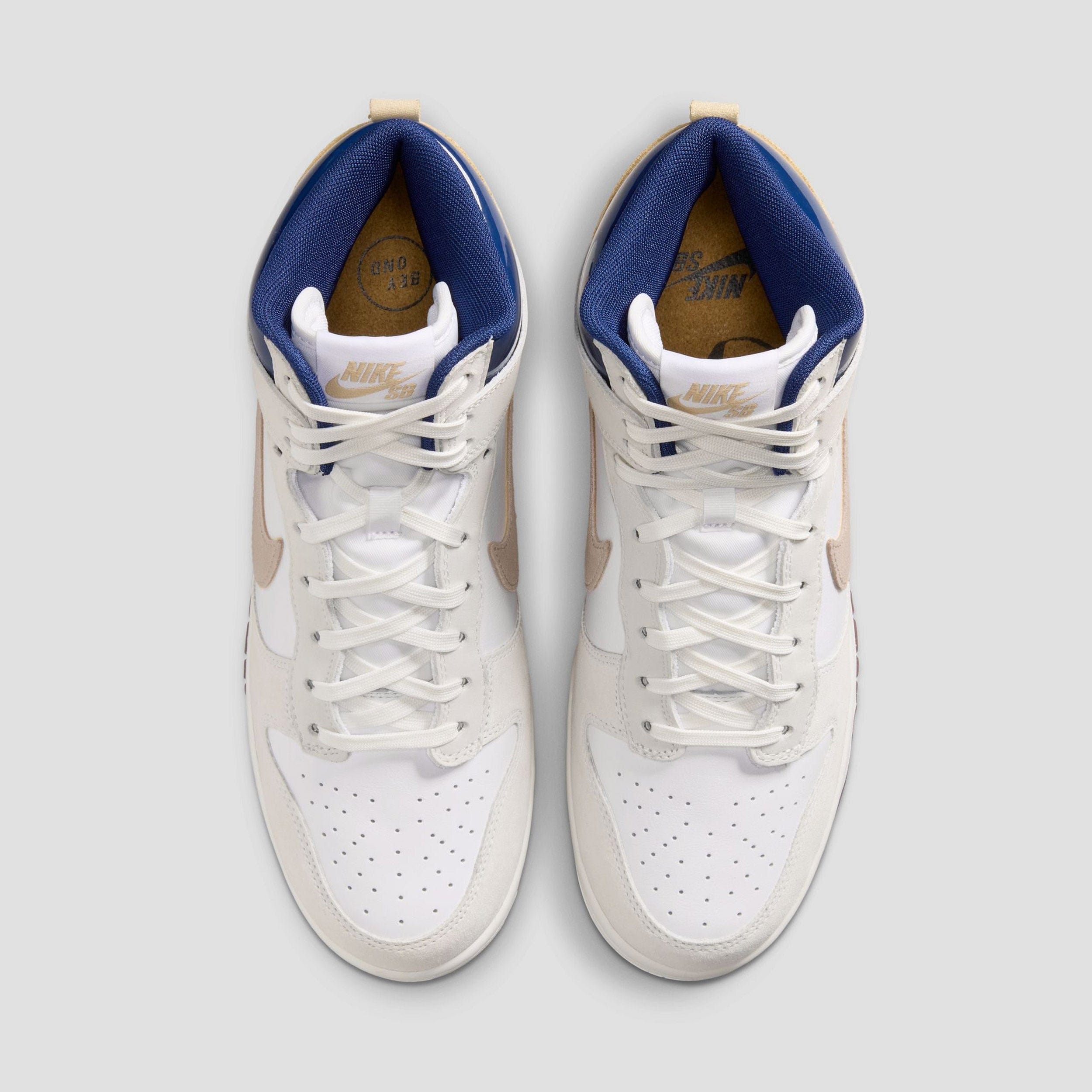 Nike SB x Beyond Dunk High Pro Skate Shoes White / Ivory / Sand Dune / Blue Void