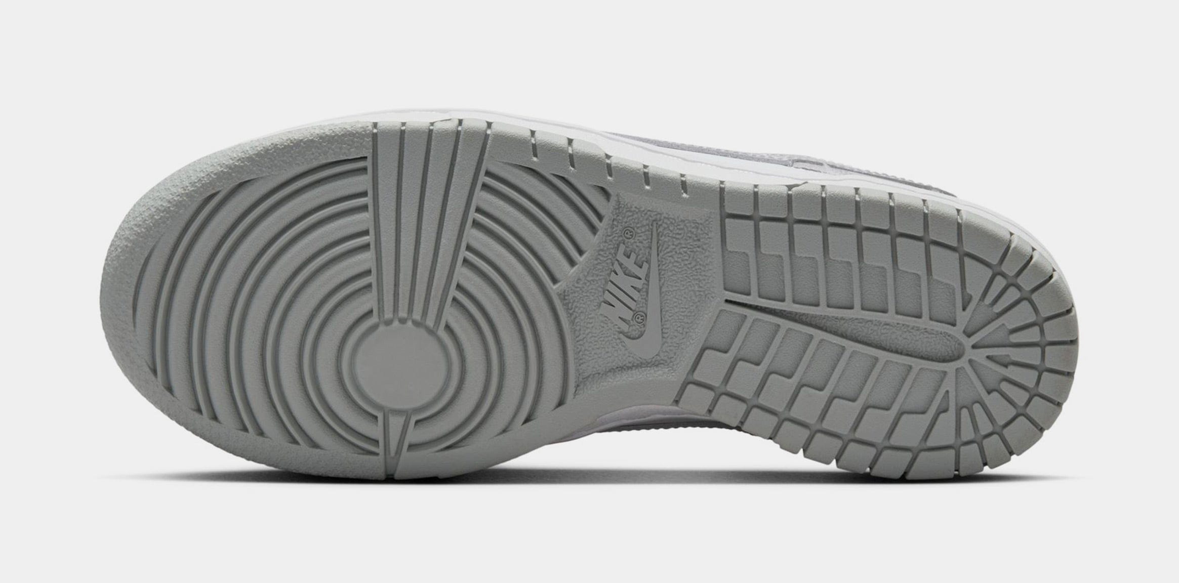 Nike Dunk Low Grade School Basketball Shoes (White/Light Grey/White)