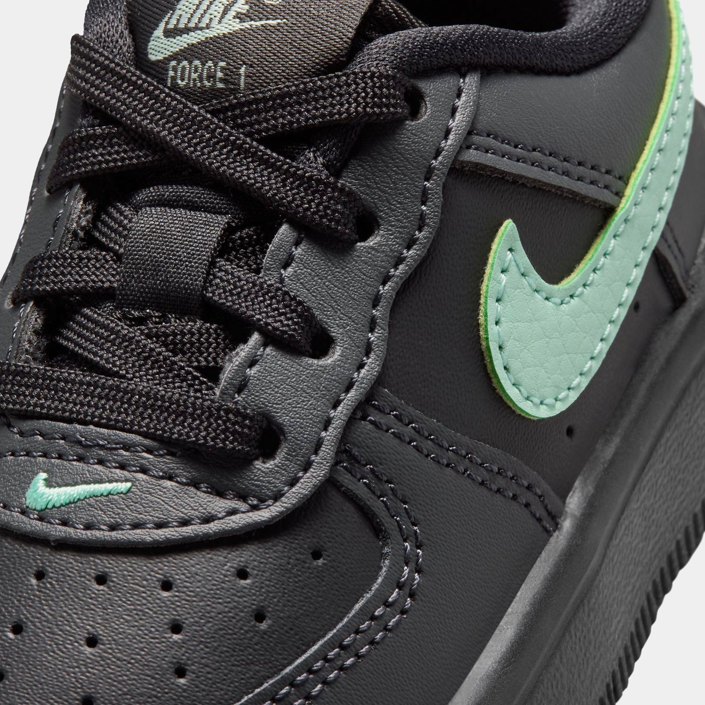 Nike Air Force 1 Low Infant Toddler Lifestyle Shoes (Black/Arctic Green/Anthracite)