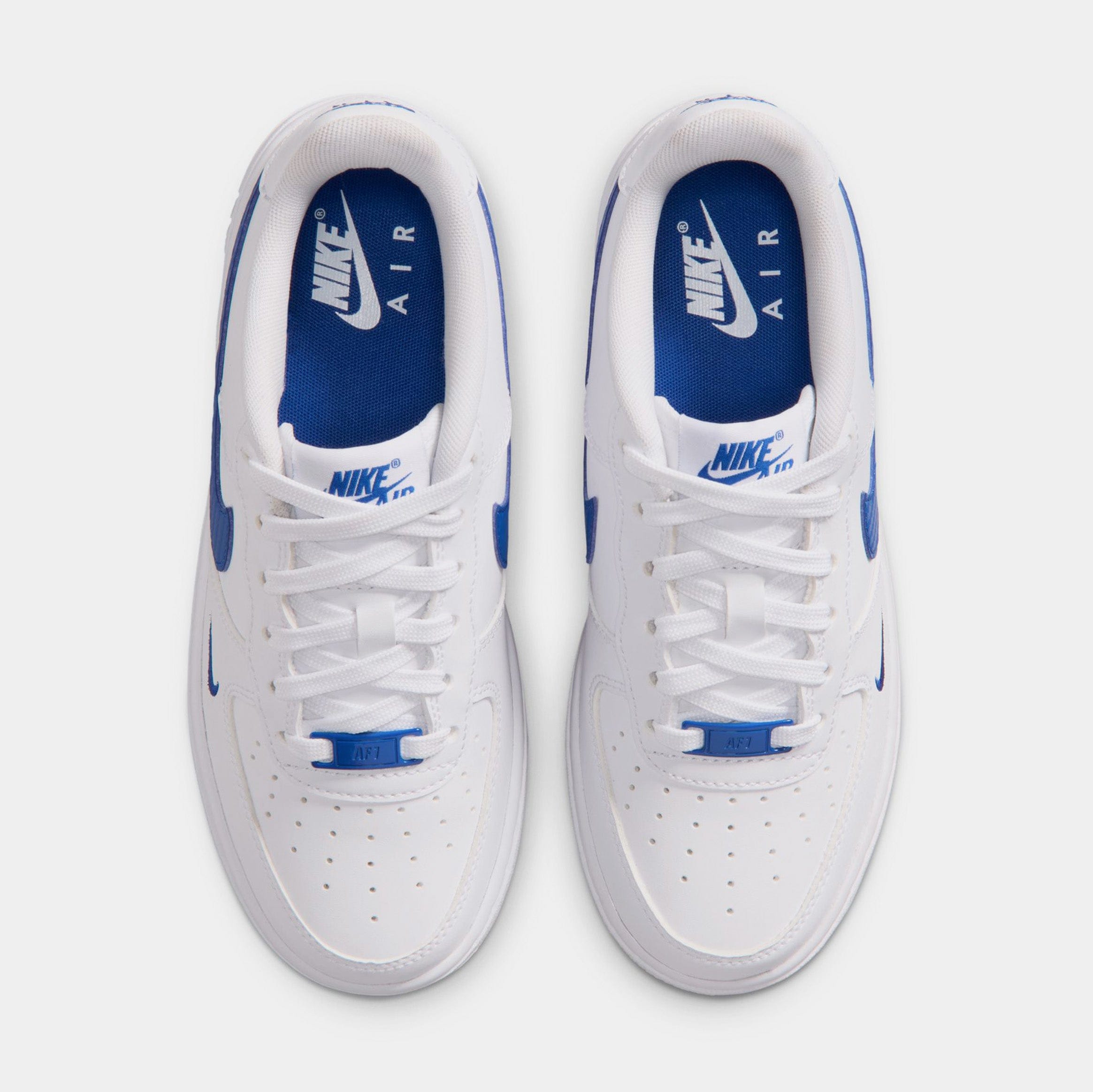 Nike Air Force 1 Tech Essential Grade School Lifestyle Shoes (White/Game Royal)
