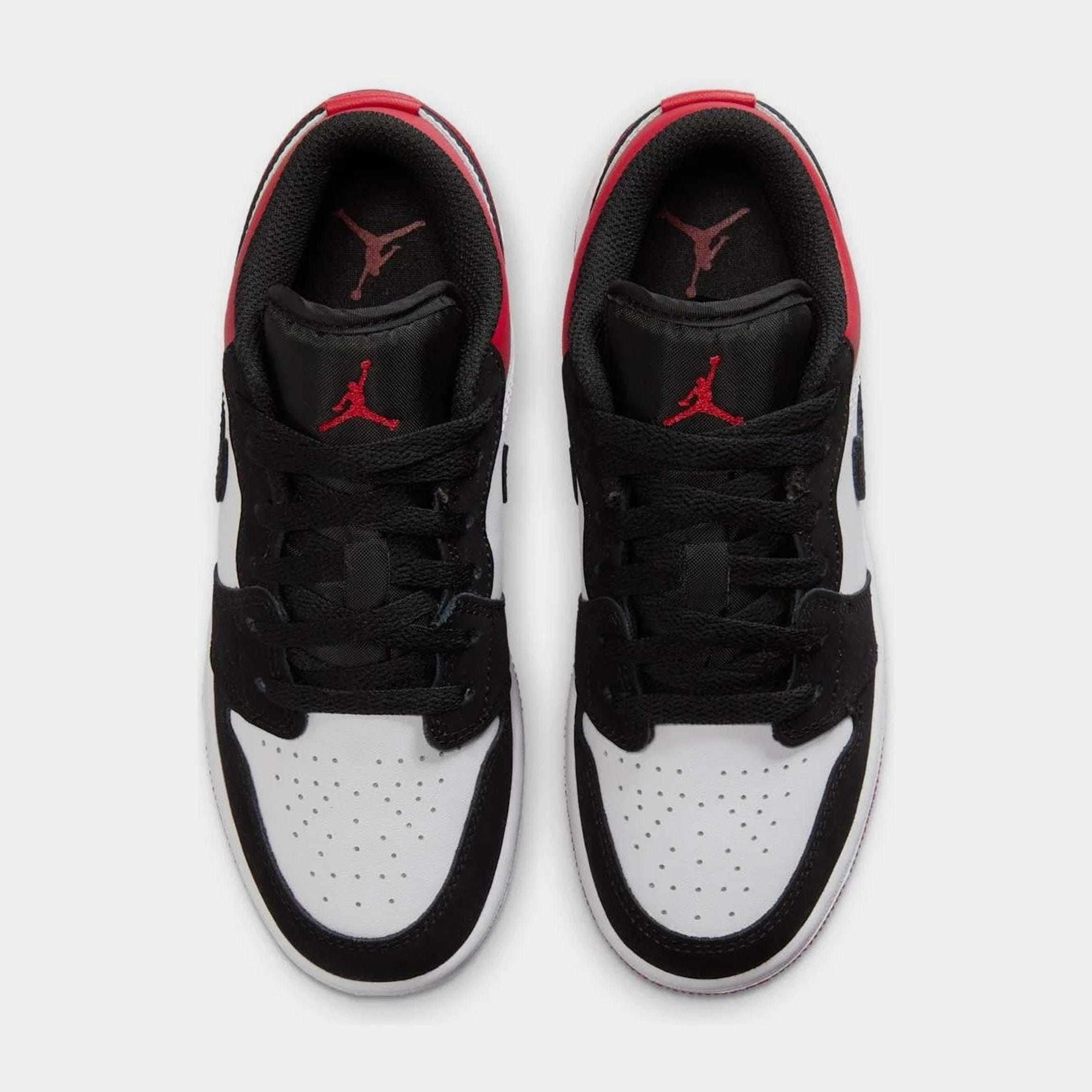 Nike Air Jordan 1 Low Black Toe Grade School Lifestyle Shoes (White/Varsity Red/Black)