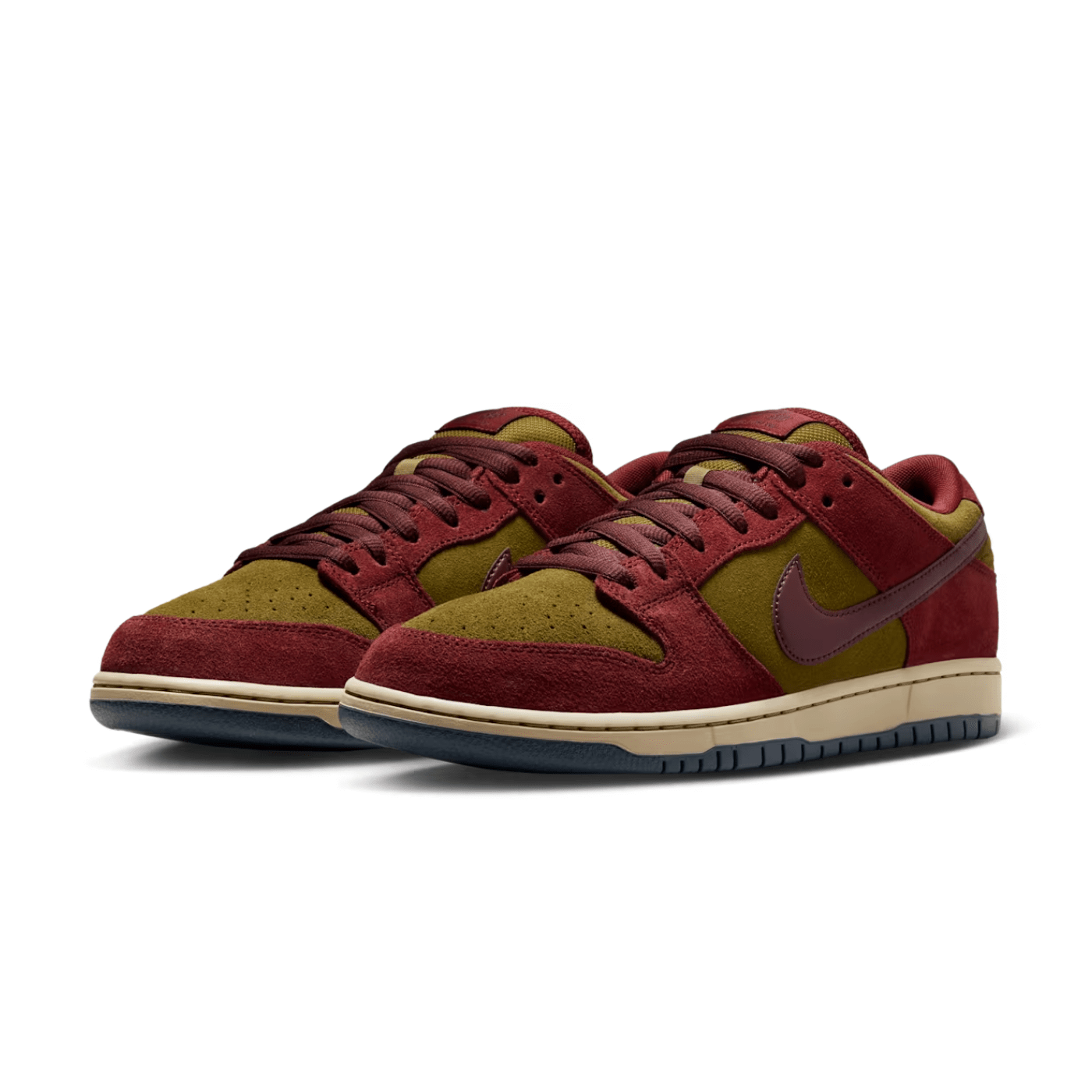 Nike SB Dunk Low Pro Dark Team Red and Olive Flak