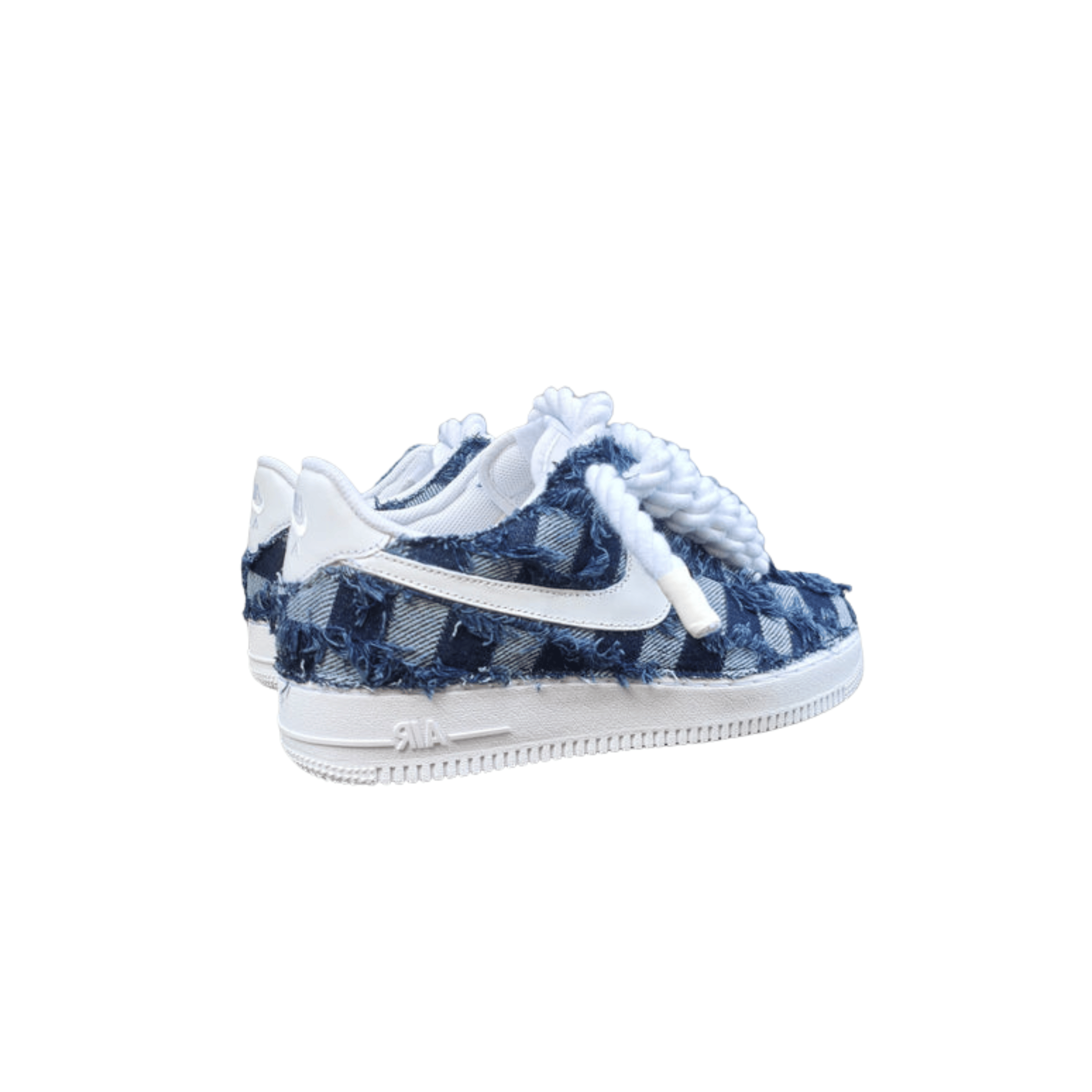 Nike Air Force 1 Rope Custom Denim Jeans Lavaggio Scuro