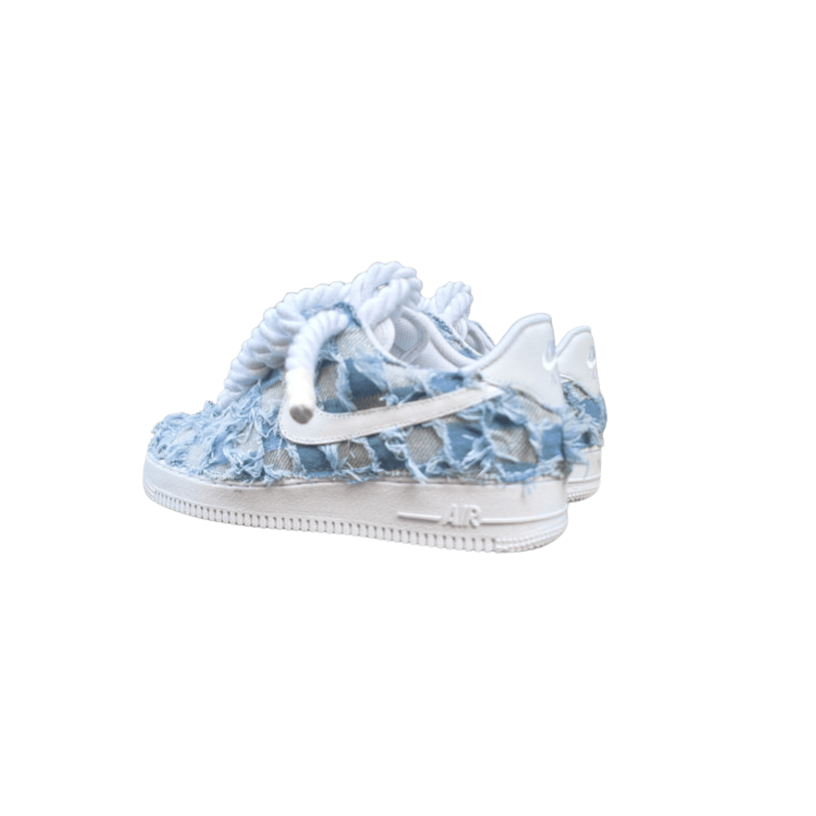 Nike Air Force 1 Rope Custom Denim Jeans Lavaggio Chiaro