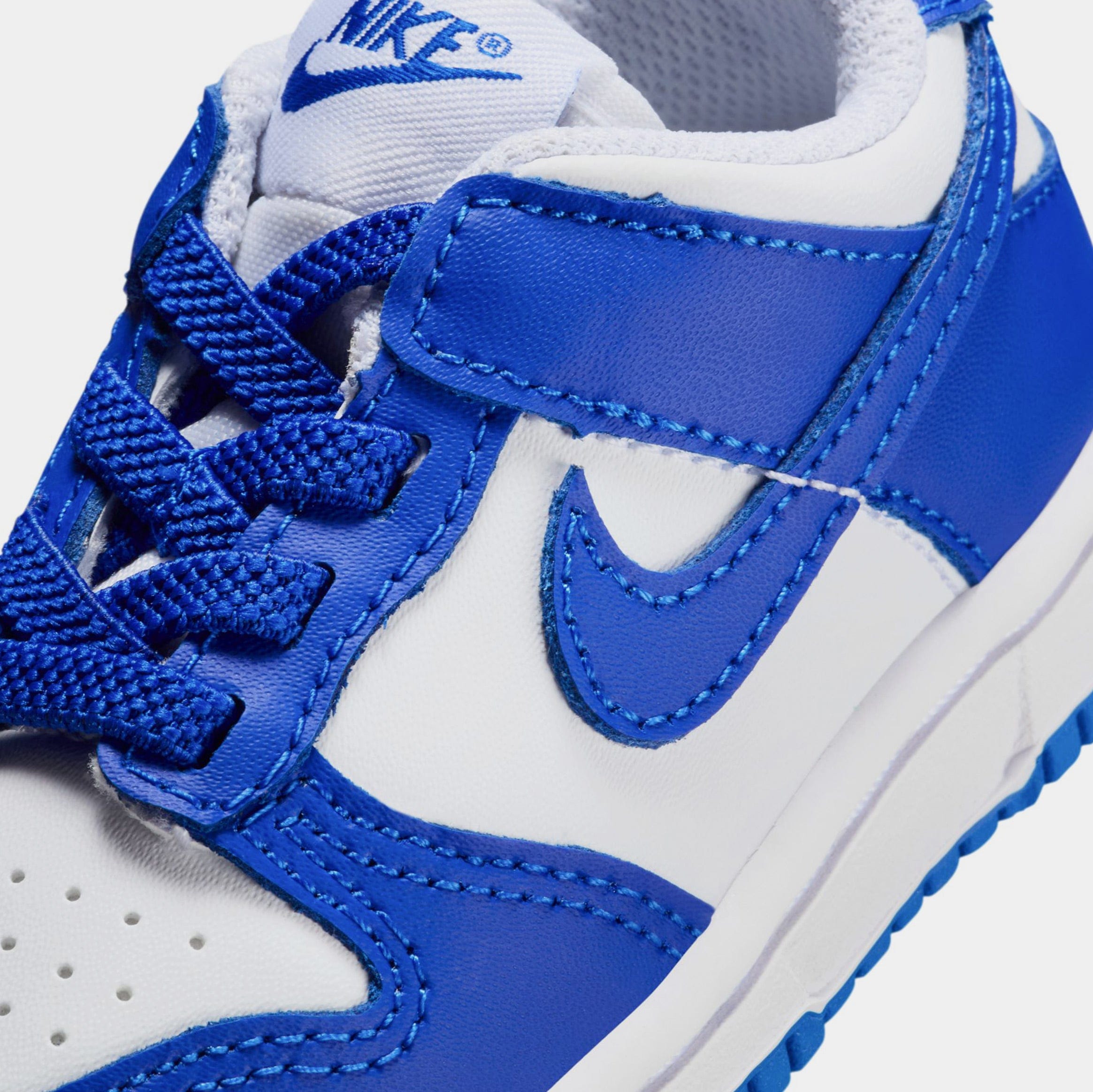 Nike Dunk Low Infant Toddler Basketball Shoes (White/Hyper Royal/Hyper Royal)