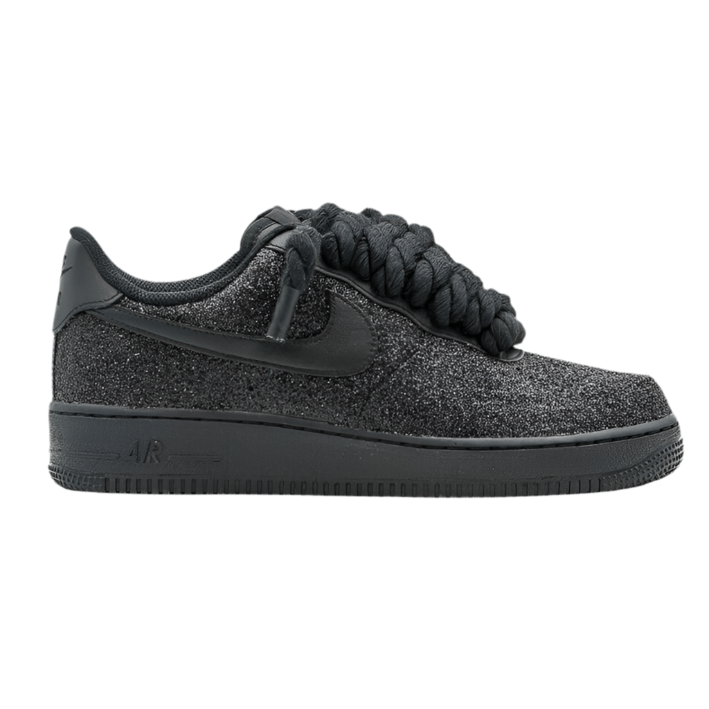 Nike Air Force 1 Rope Laces Custom Black Glitter