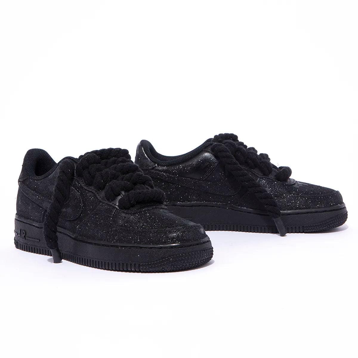 Nike Air Force 1 Rope Laces Custom Black Glitter