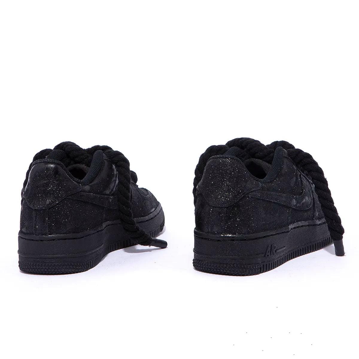 Nike Air Force 1 Rope Laces Custom Black Glitter