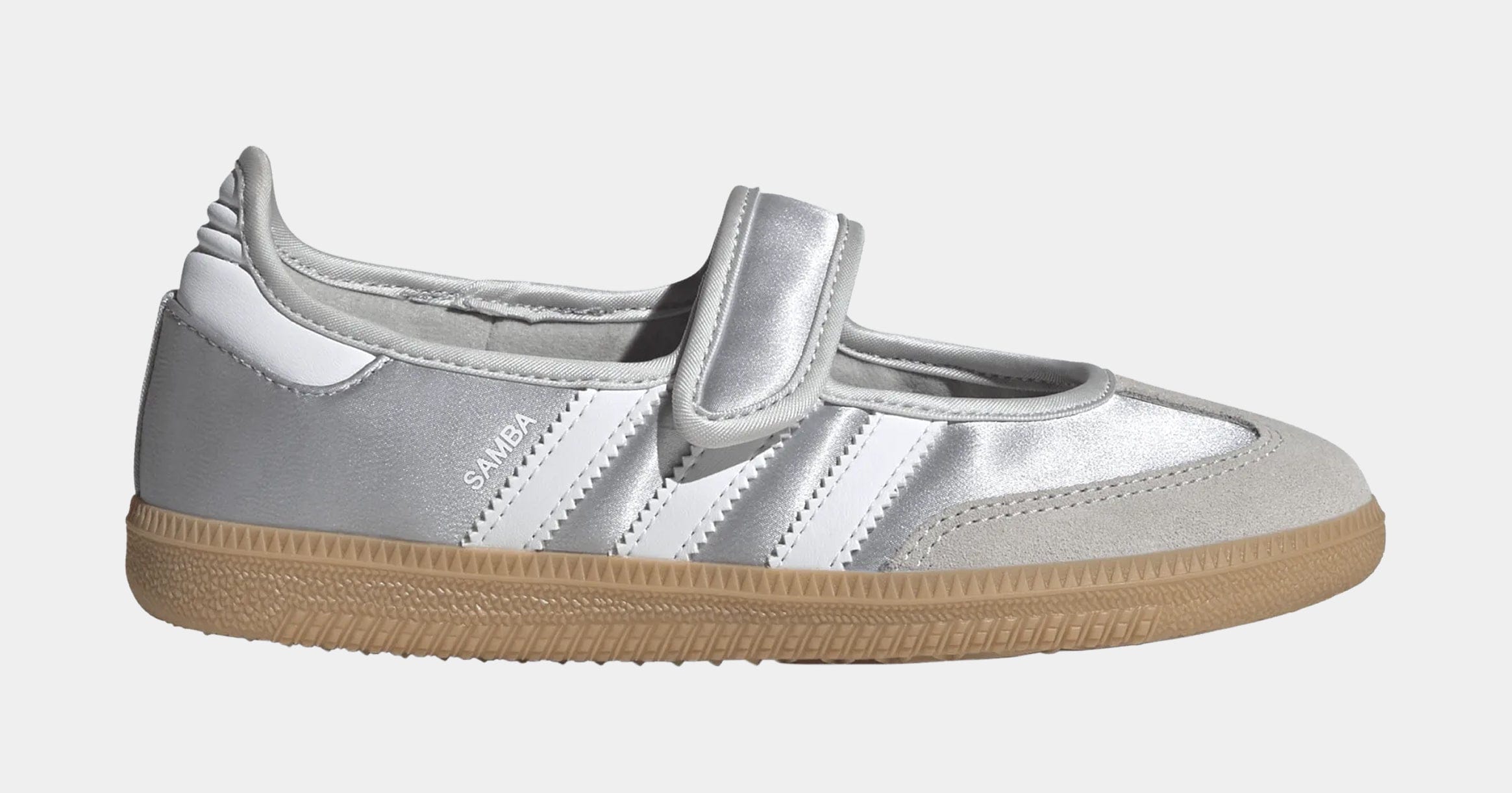 adidas Samba Jane Grade School Lifestyle Shoes (Silver Metallic/Cloud White/Gum)
