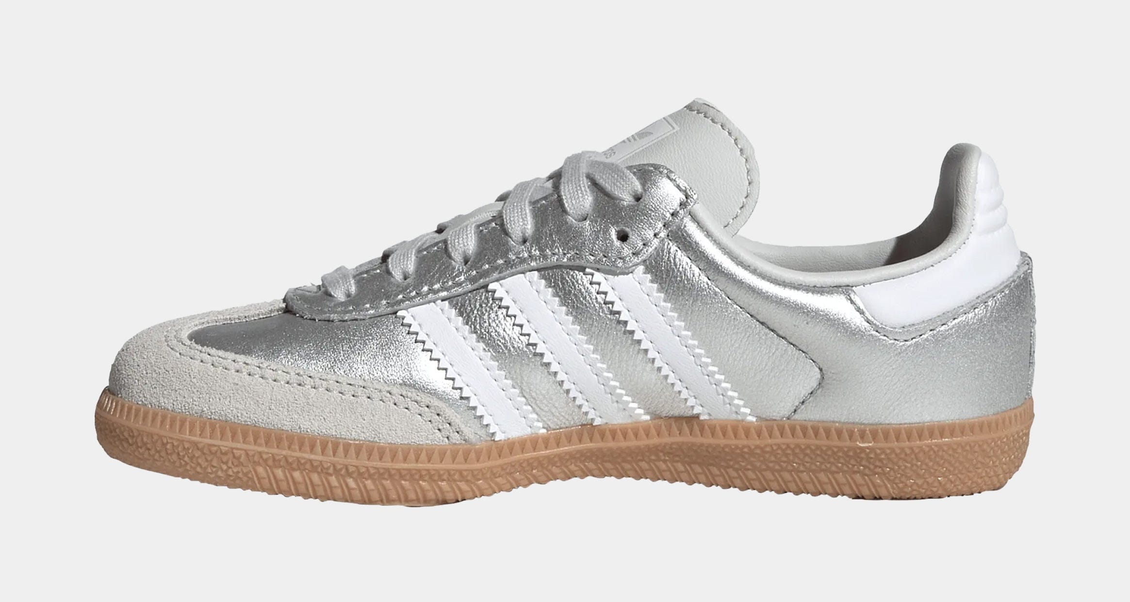 adidas Samba OG Preschool Lifestyle Shoes (Silver Metallic/Cloud White/Gum)