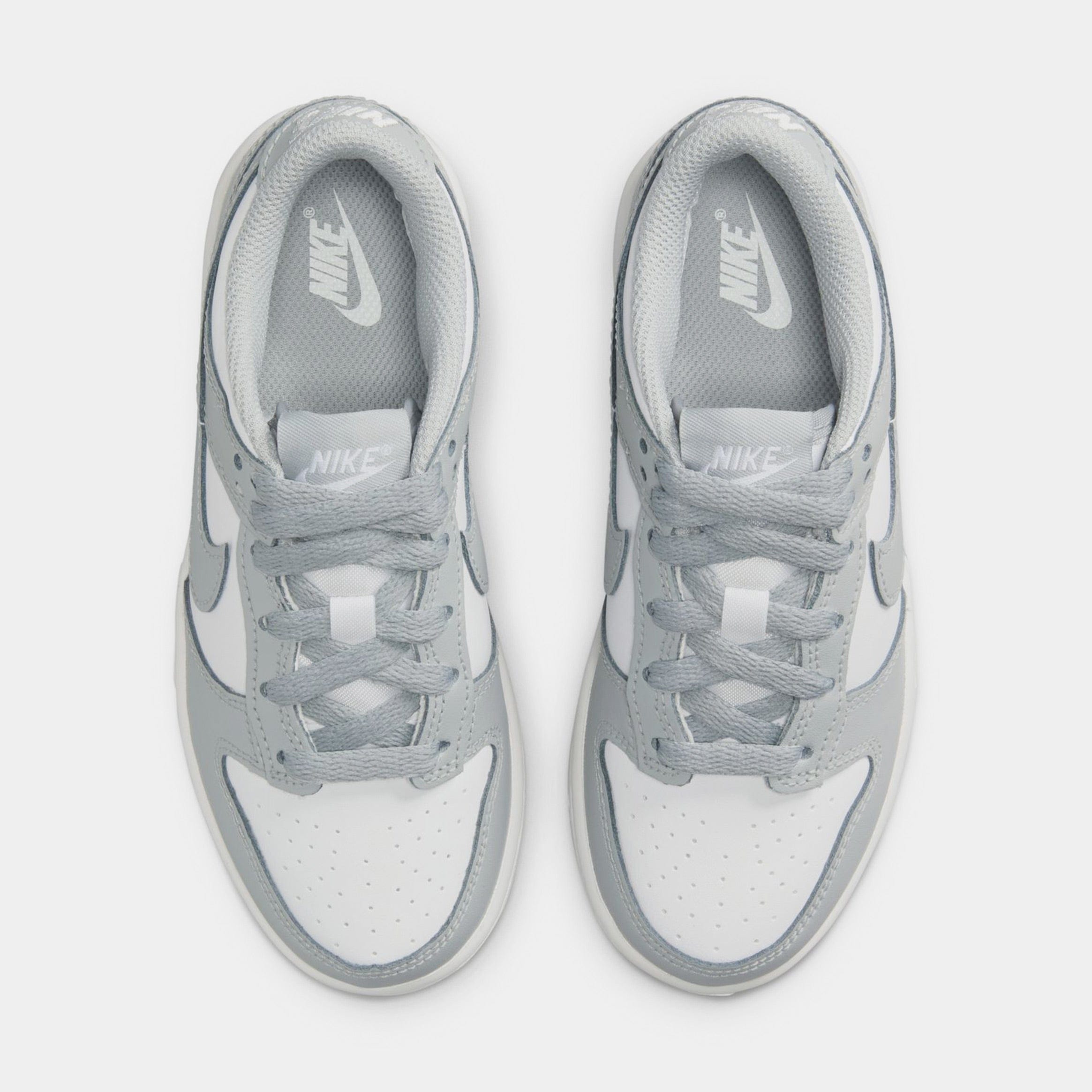 Nike Dunk Low Preschool Lifestyle Shoes (White/White/Light Smoke Grey)
