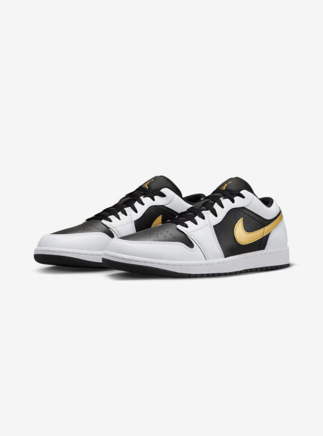 Air Jordan 1 Low White Black Metallic Gold Swoosh