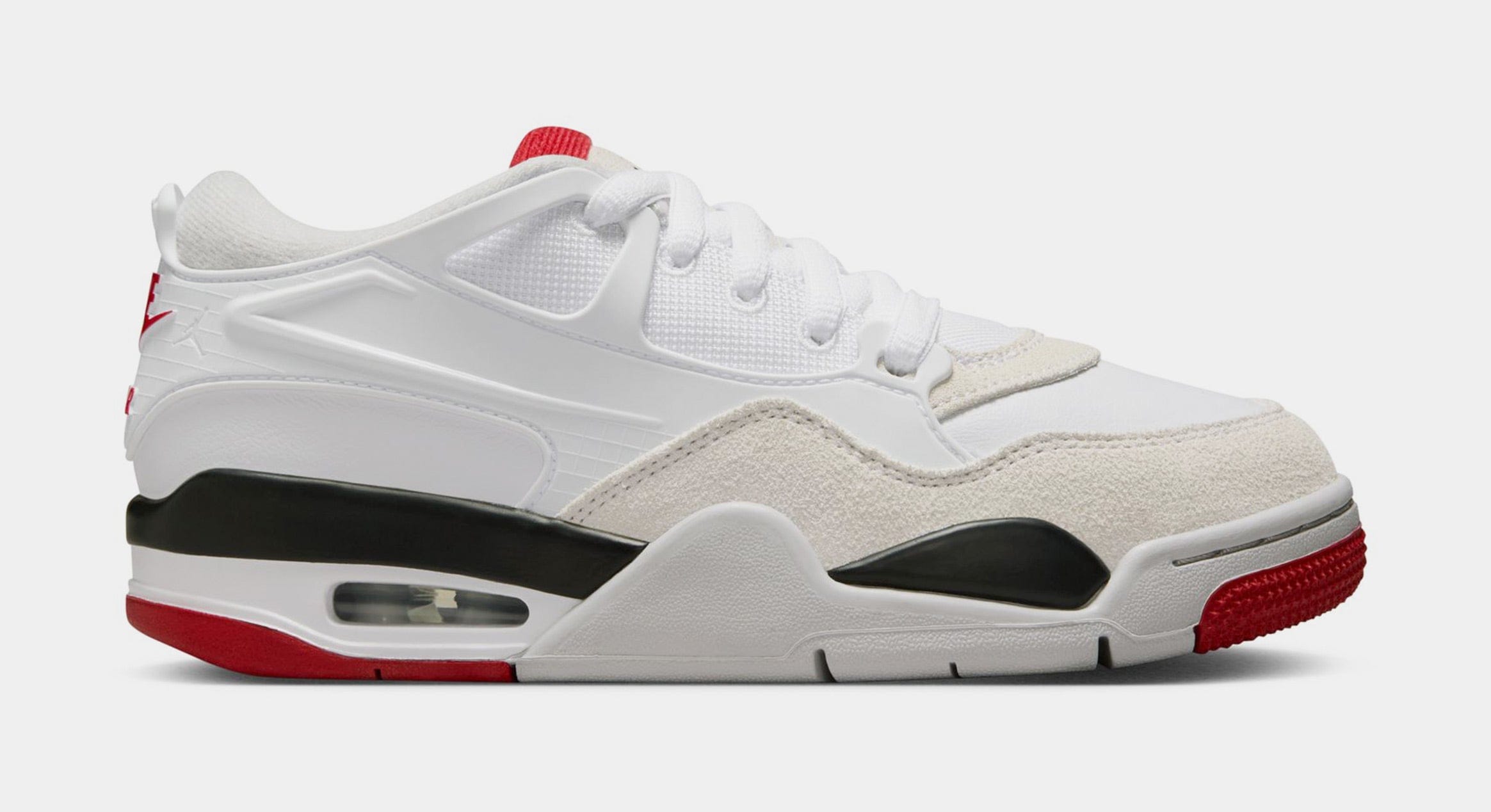 Air Jordan 4 RM Grade School Lifestyle Shoes (White/Black/Neutral Grey/Varsity Red)