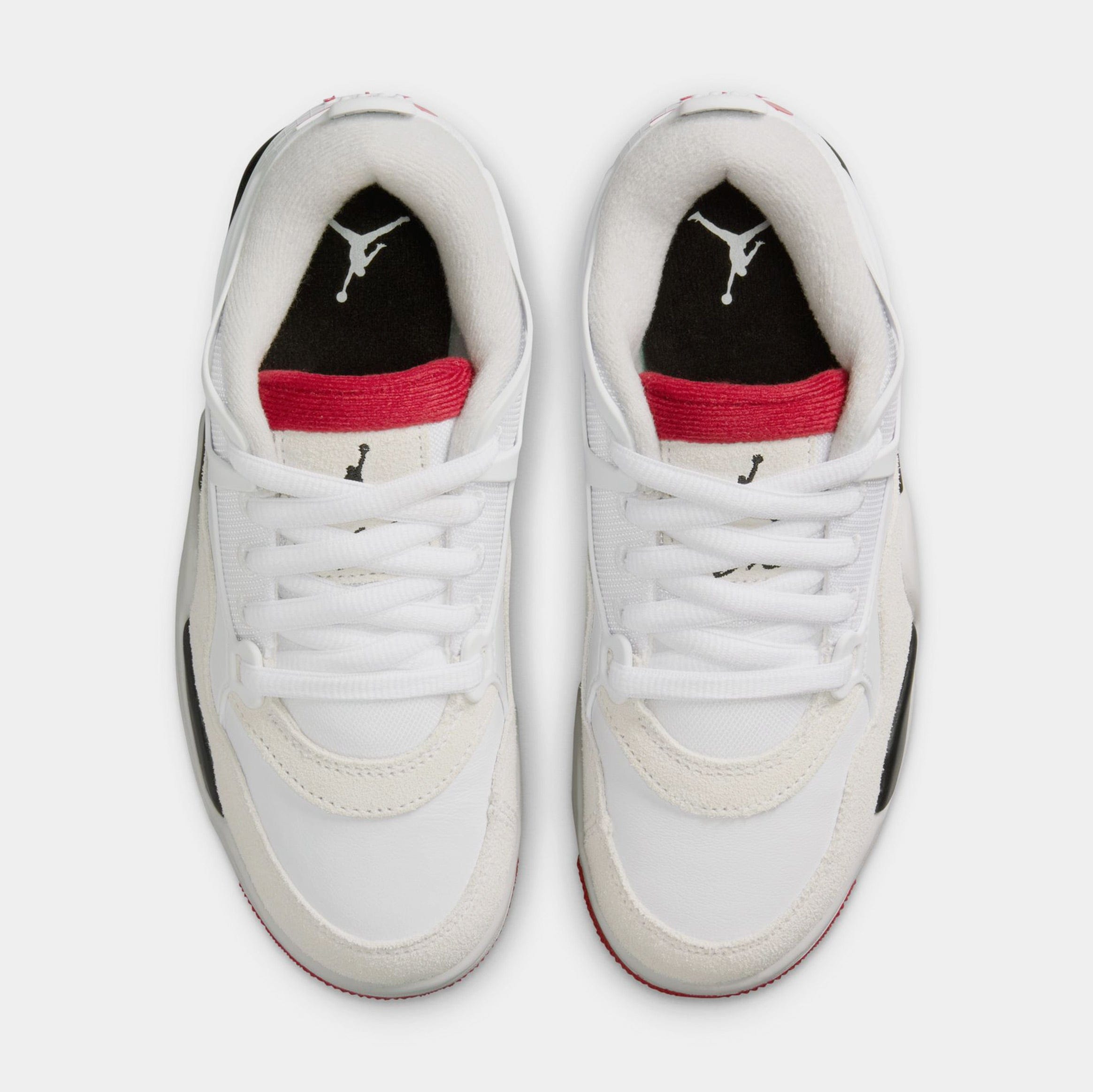 Air Jordan 4 RM Grade School Lifestyle Shoes (White/Black/Neutral Grey/Varsity Red)