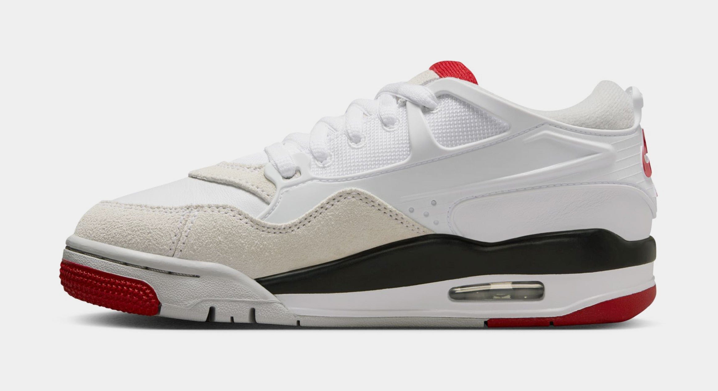 Air Jordan 4 RM Grade School Lifestyle Shoes (White/Black/Neutral Grey/Varsity Red)