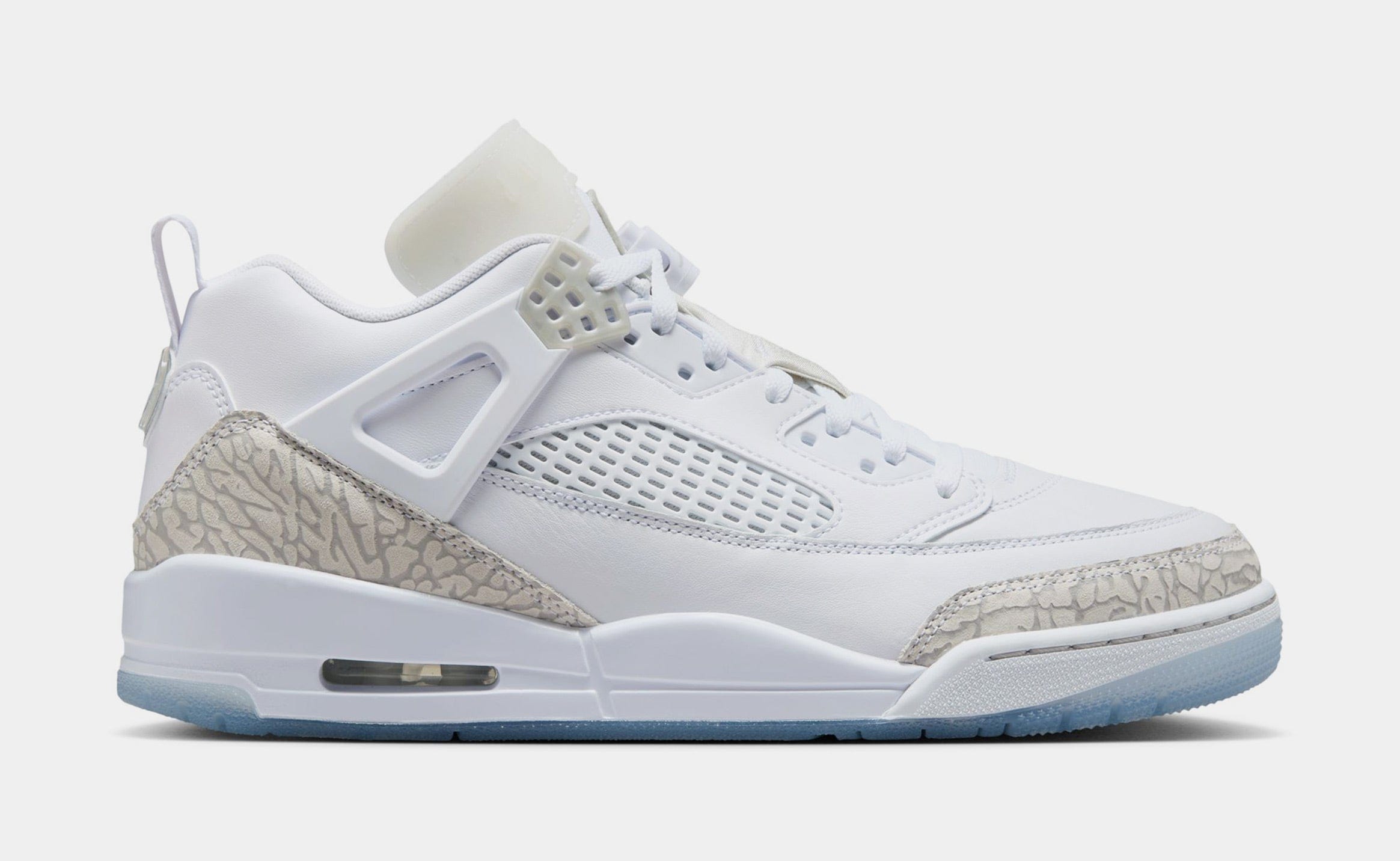 Air Jordan Spizike Low Mens Basketball Shoes (White/Metallic Silver/Barely Blue/Neutral Grey)